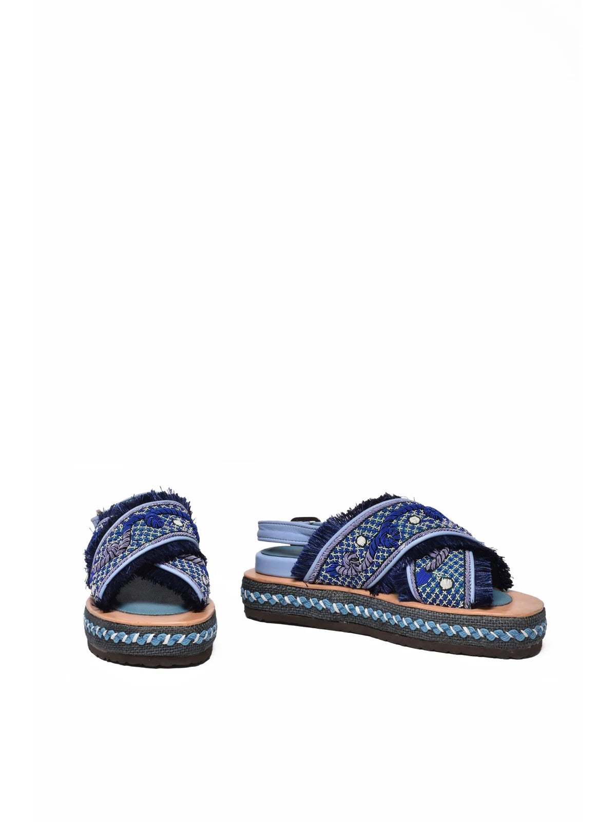 Blue Other Fibers Da Gama Sandal