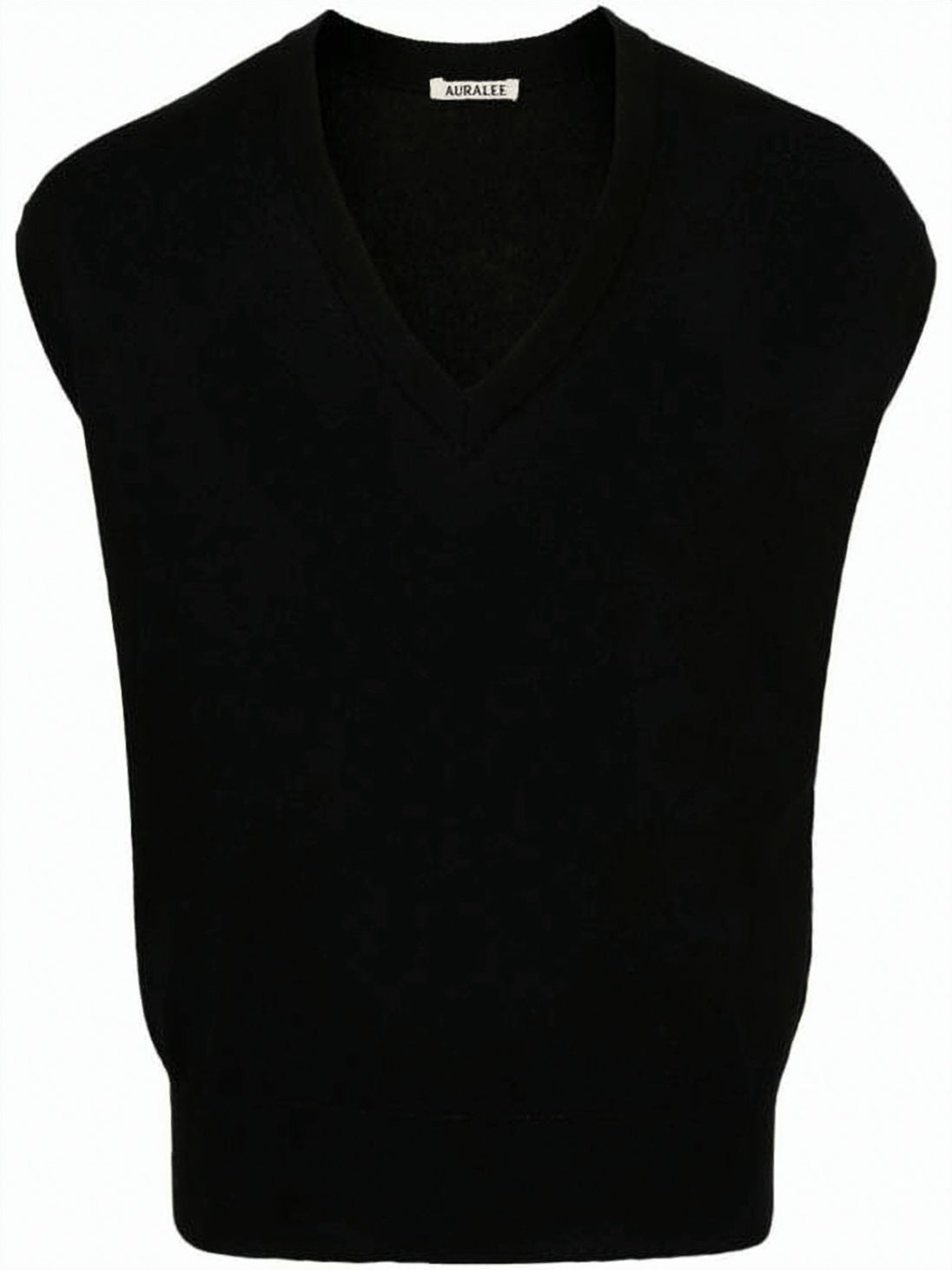 Ribbed Cashmere-Silk Blend Vest with V-Neck Design