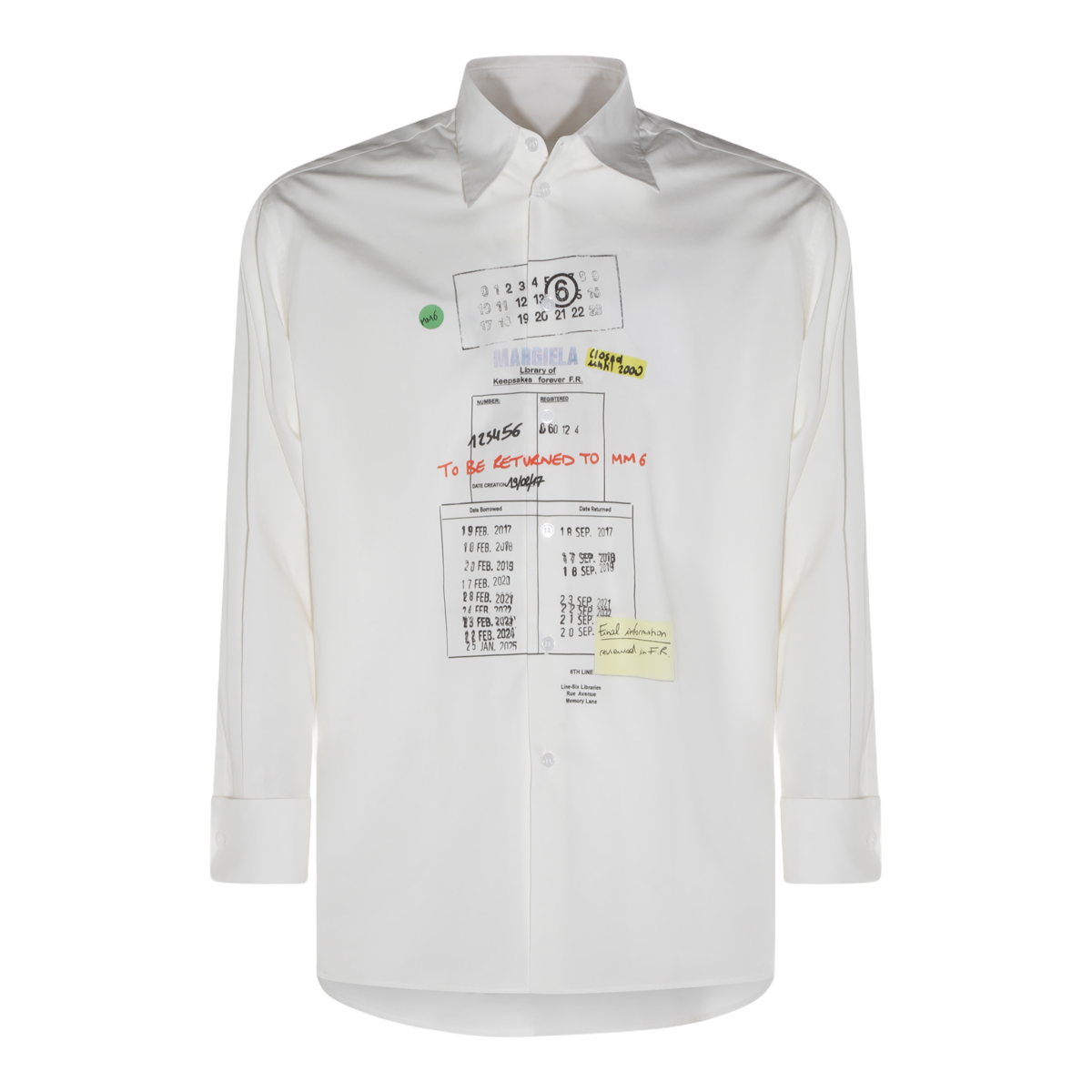 Long-Sleeved White Shirt with Unique Graphic Design