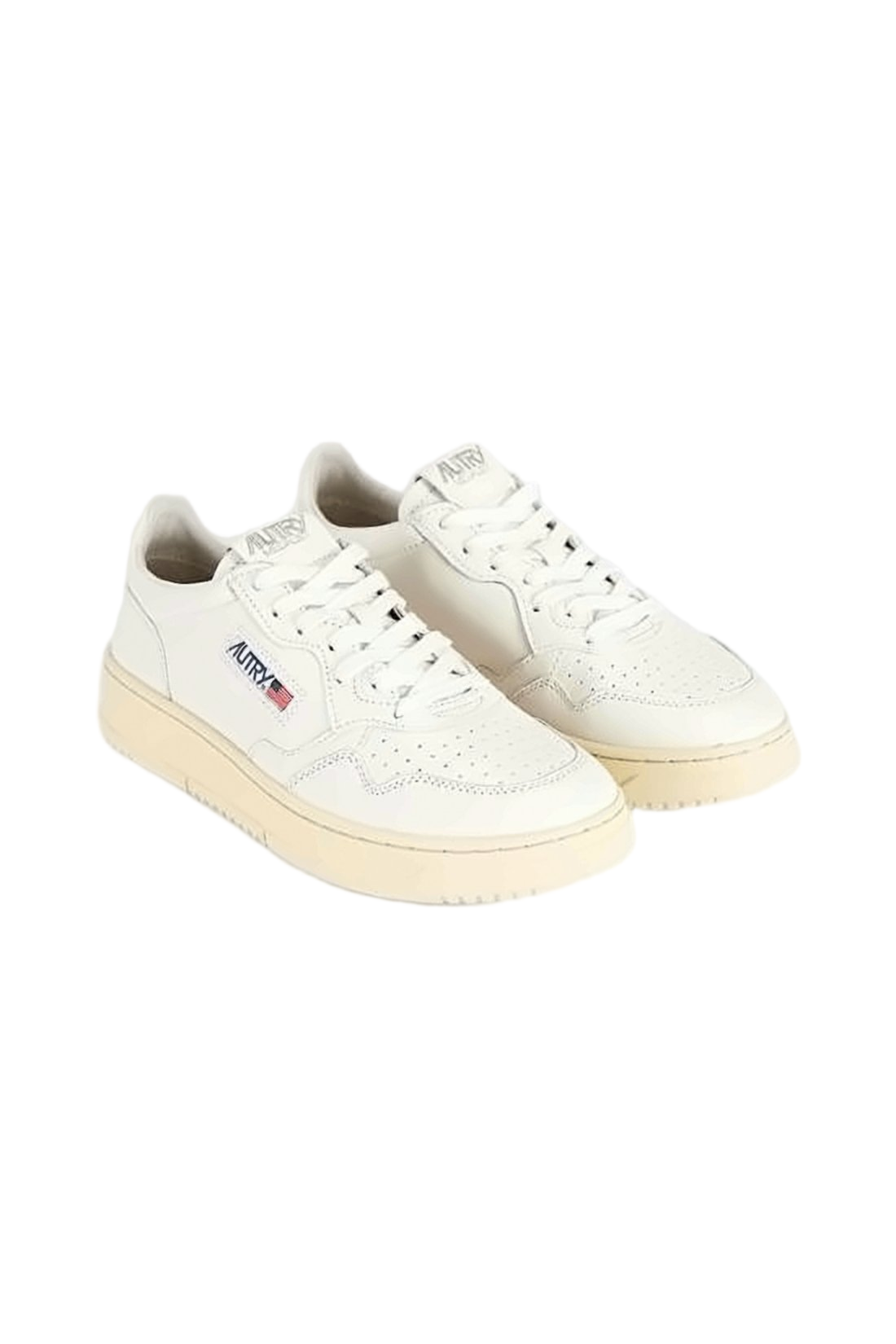 Minimalist Low-Top Sneakers with Perforated Detailing