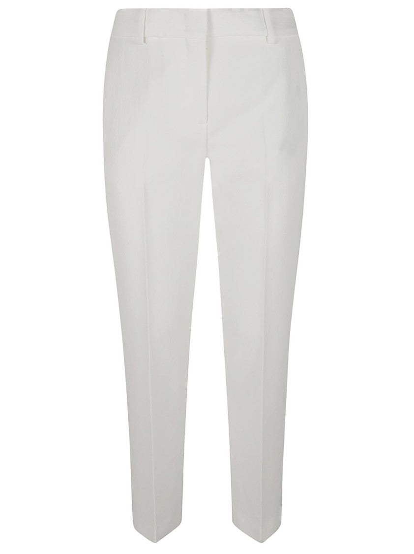 Tailored White Trousers With Structured Waistband