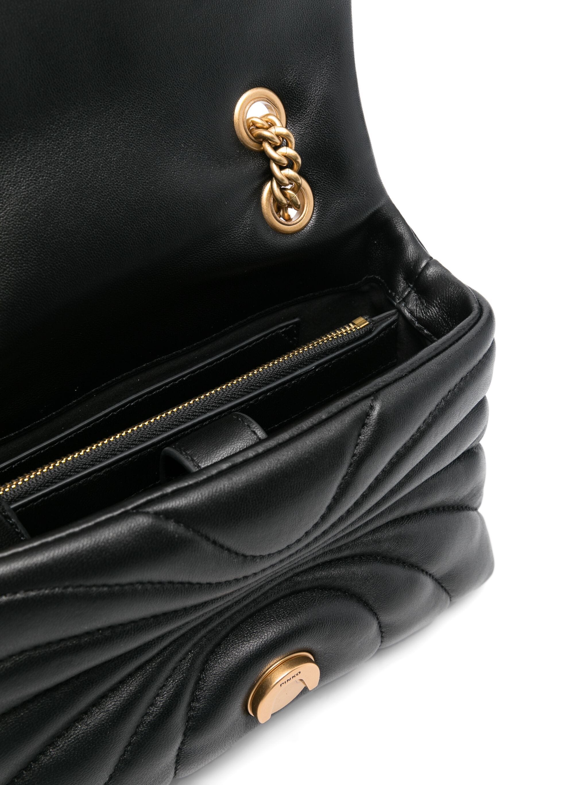 Love Puff Butterfly-Quilted Leather Satchel
