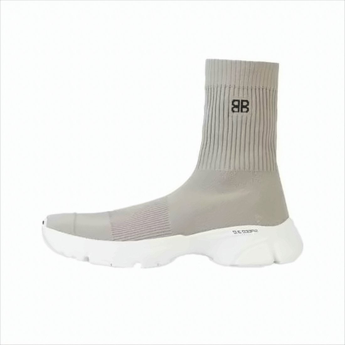 Sock-Style Sneakers with Ribbed Knit Upper and Chunky Sole