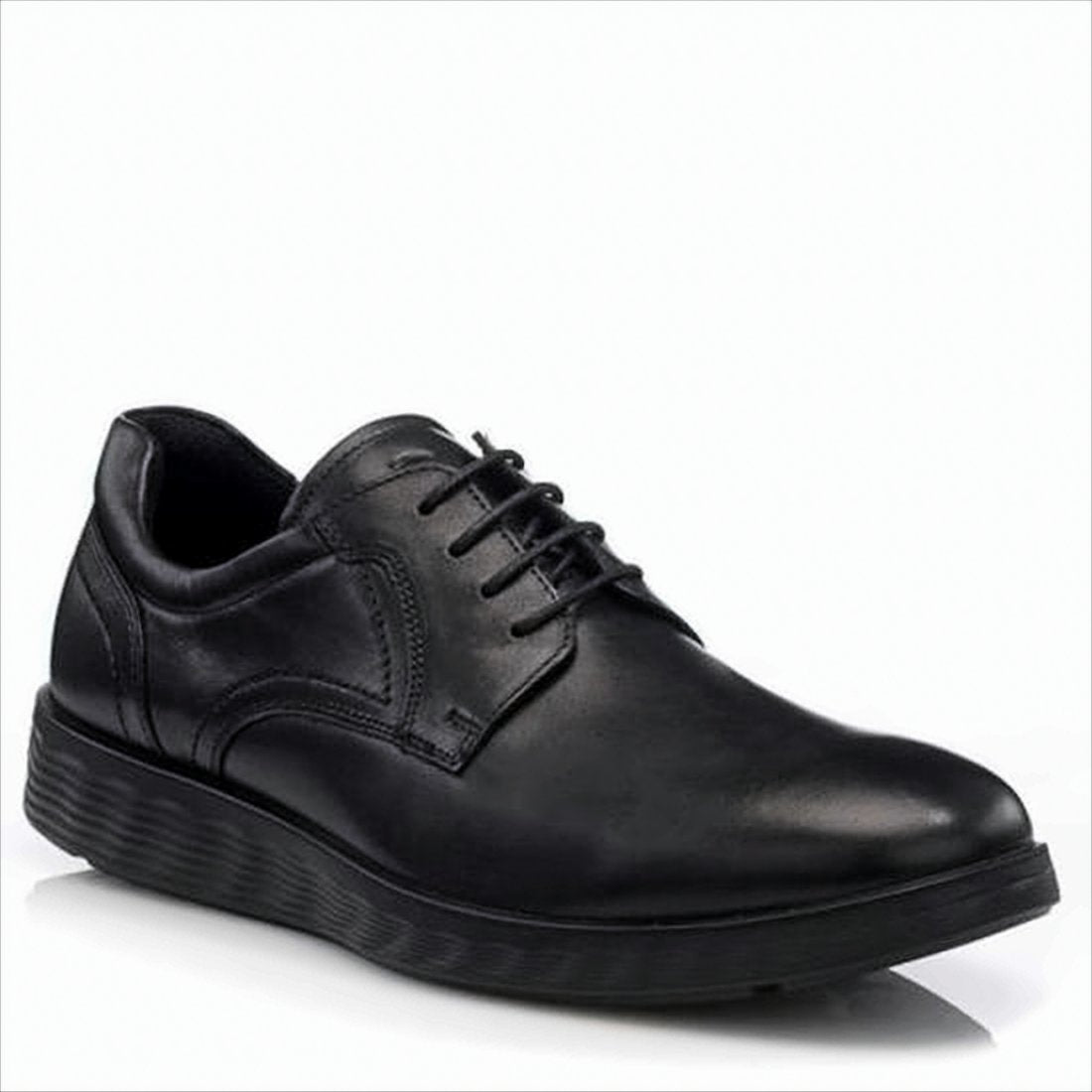 Classic Black Lace-Up Shoes with Smooth Leather Upper