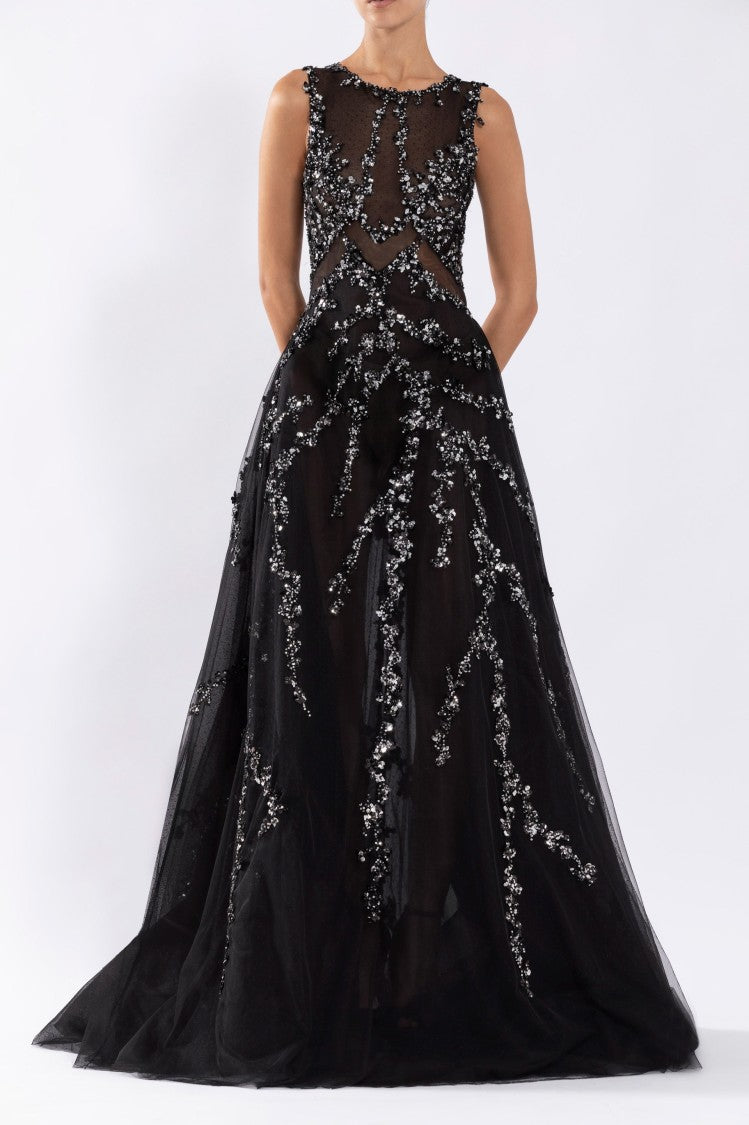 Tulle Dress With Beading