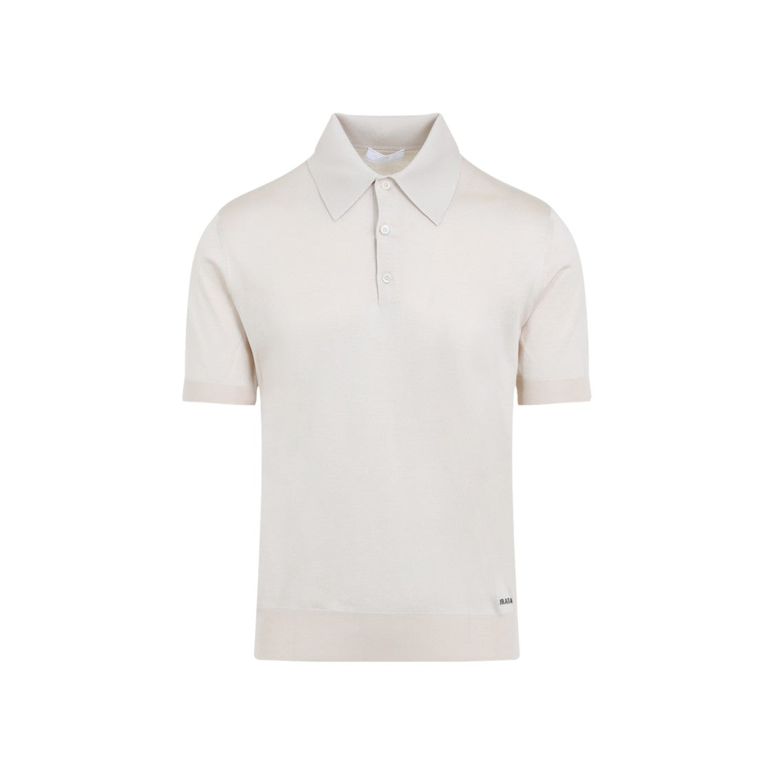 Silk Polo T-Shirt With Collar In Neutral Tones