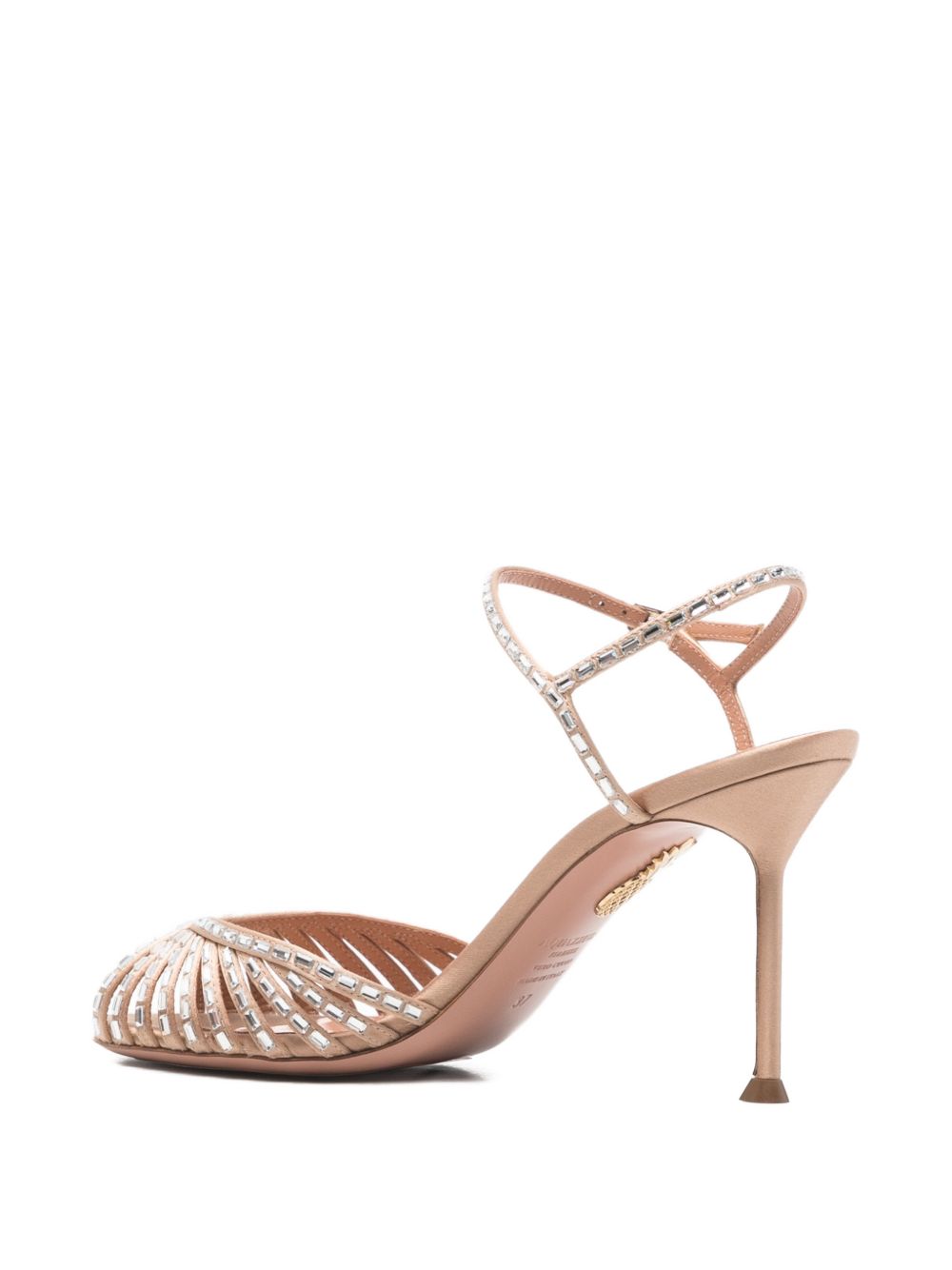 Strappy Sandals With Metallic Studs And Mid-Height Heel