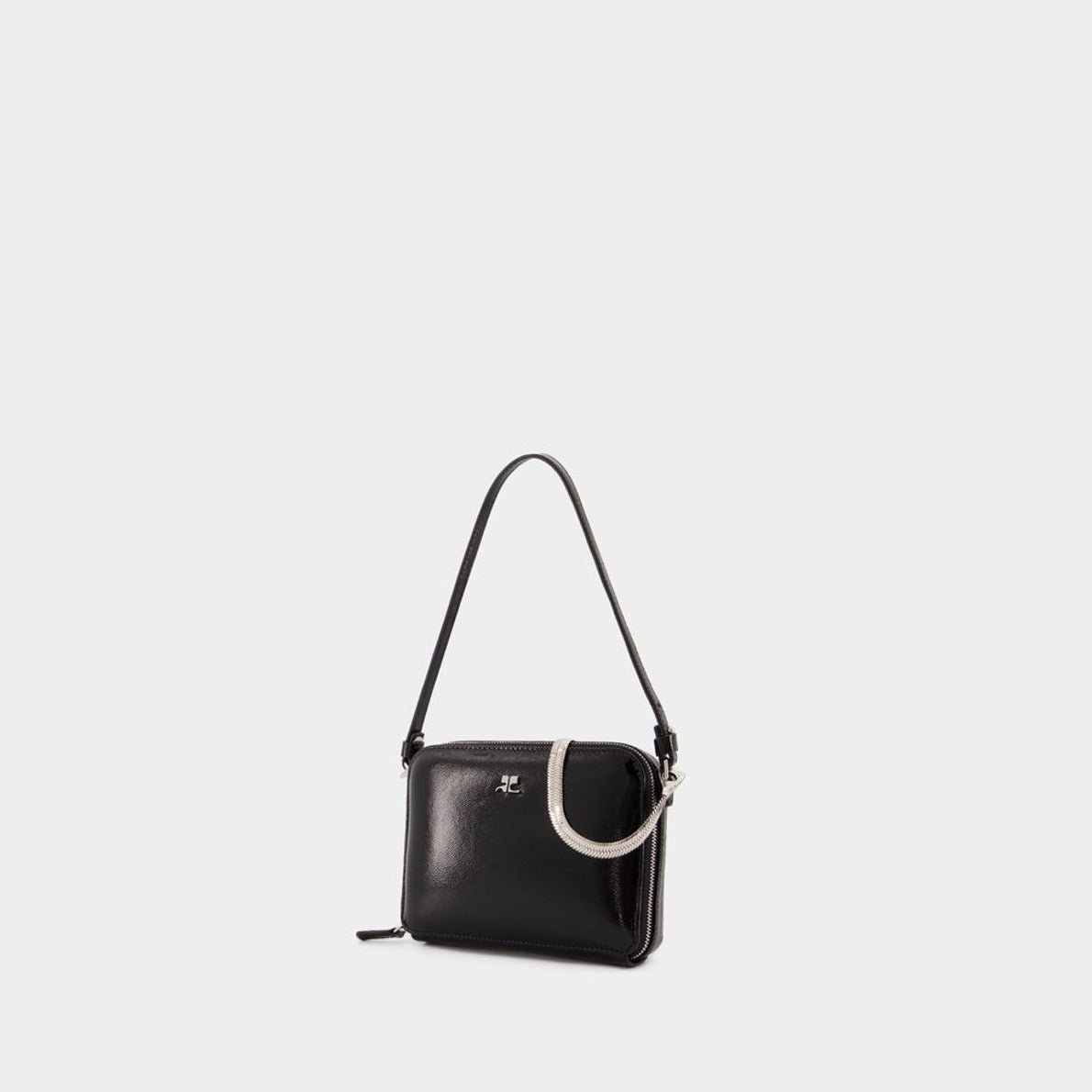 Cloud Chained Naplack Purse - Leather - Black