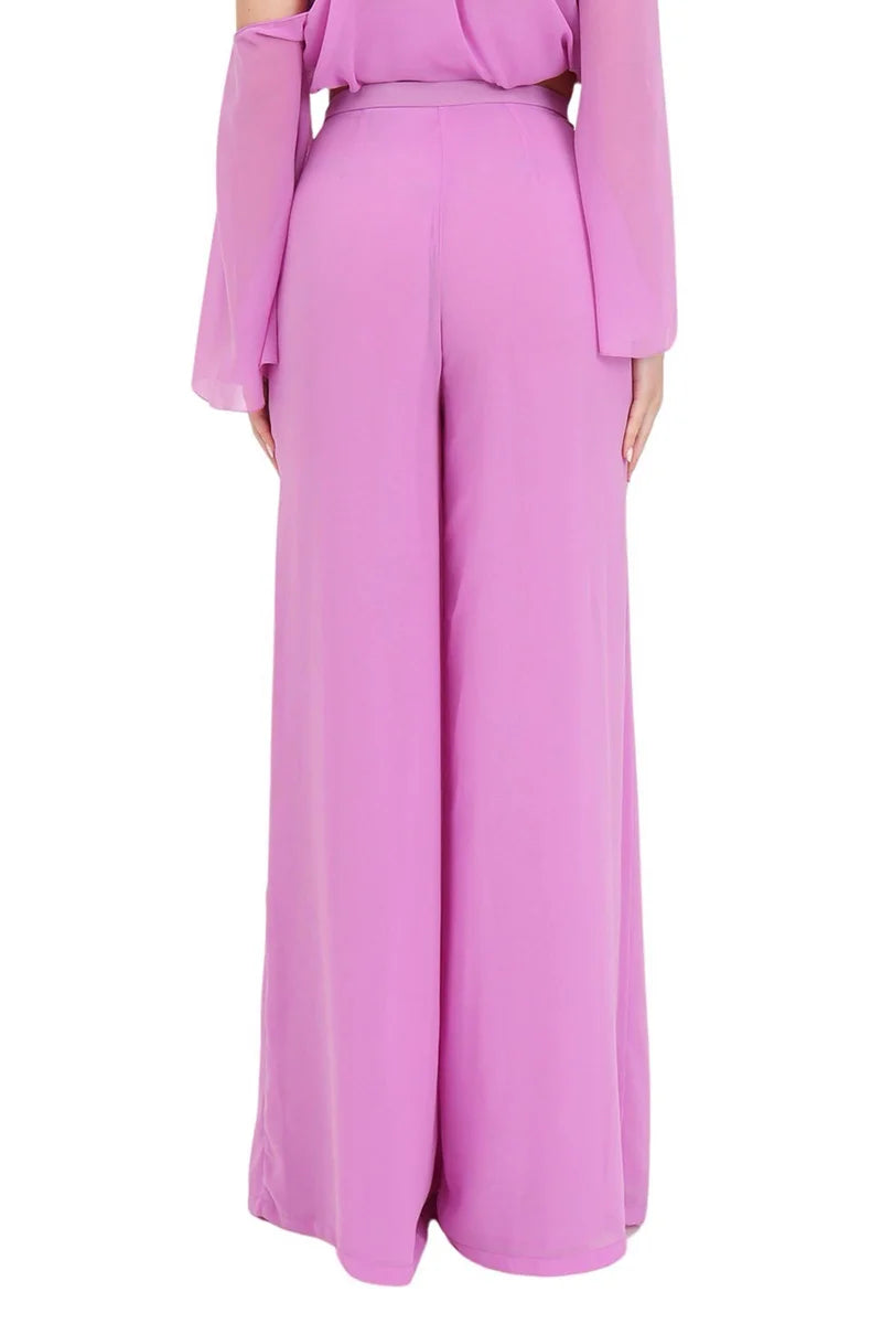 Wide-Leg Trousers with Pleated Front