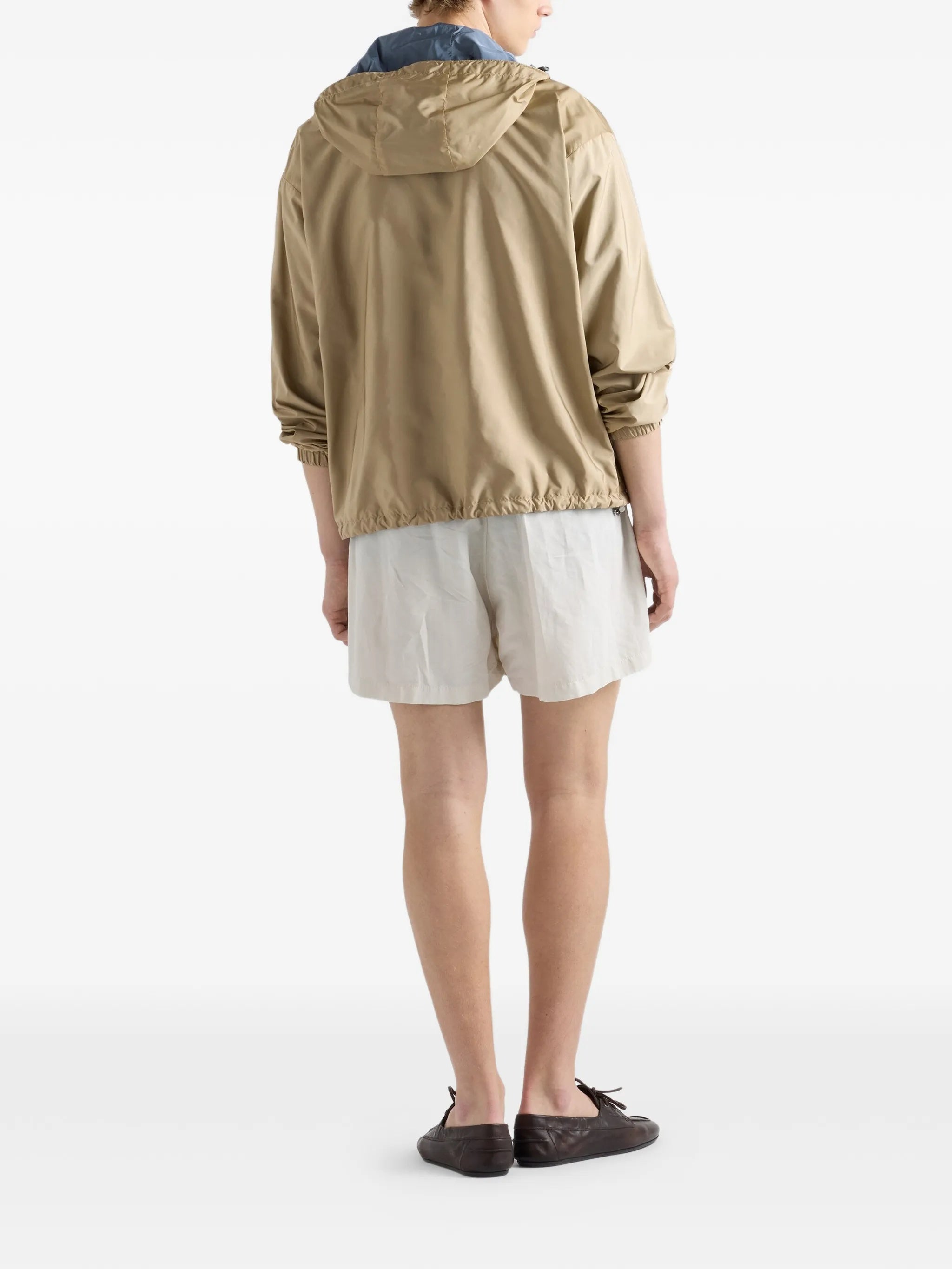 Reversible Beige/Blue Sporty Zip Jacket