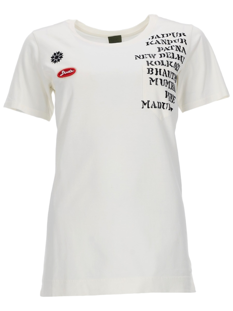 Short-Sleeved T-Shirt with Subtle Graphic Details