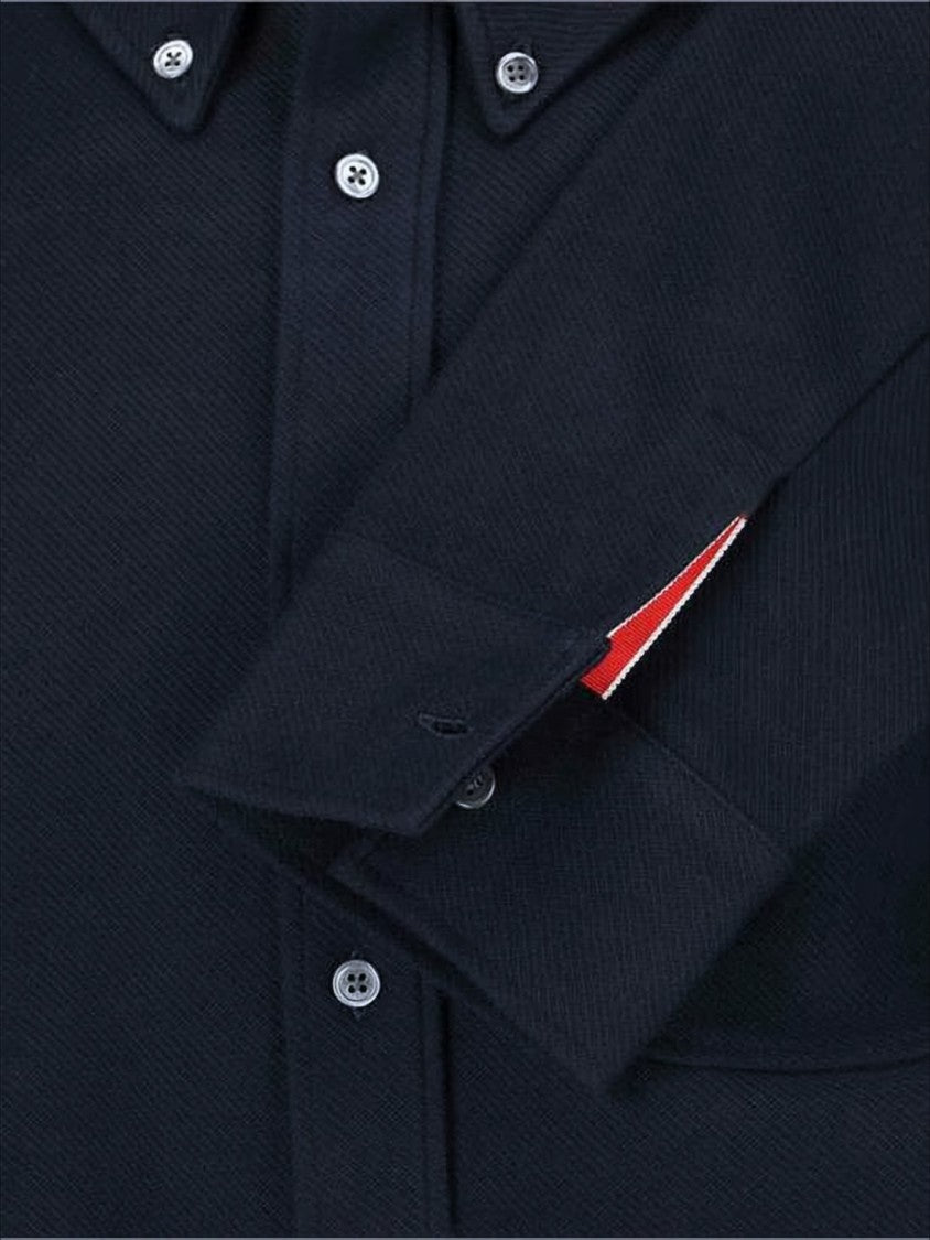Striking Long-Sleeve Button-Down Shirt with Structured Silhouette