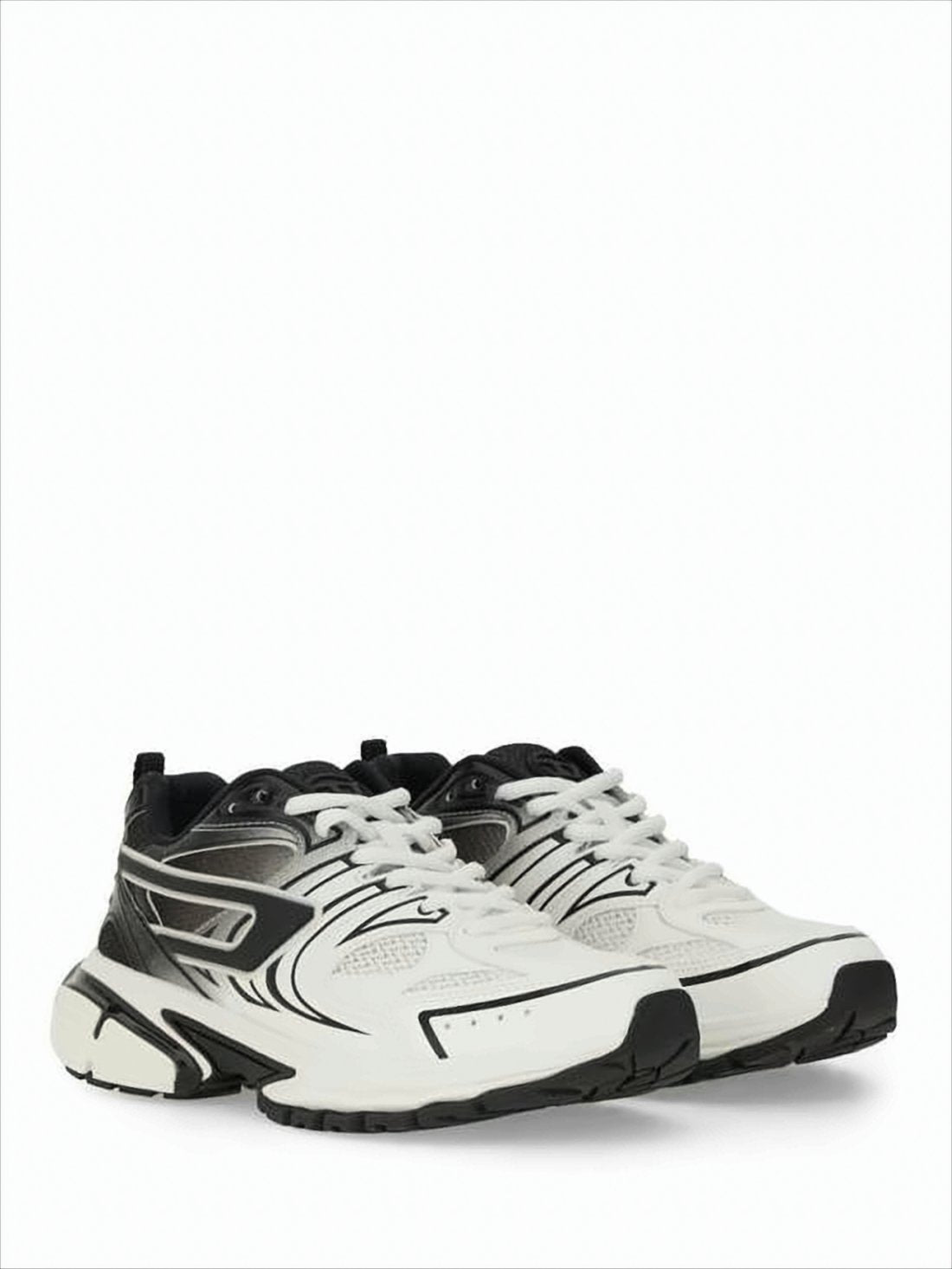 Dynamic Black and White Sneakers