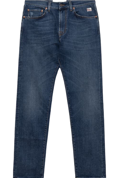 Medium Wash Denim Jeans With Regular Fit
