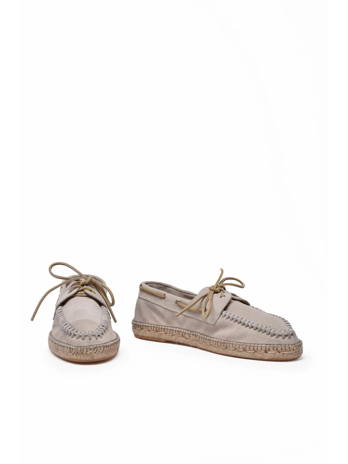 Beige Men Leather Espadrilles
