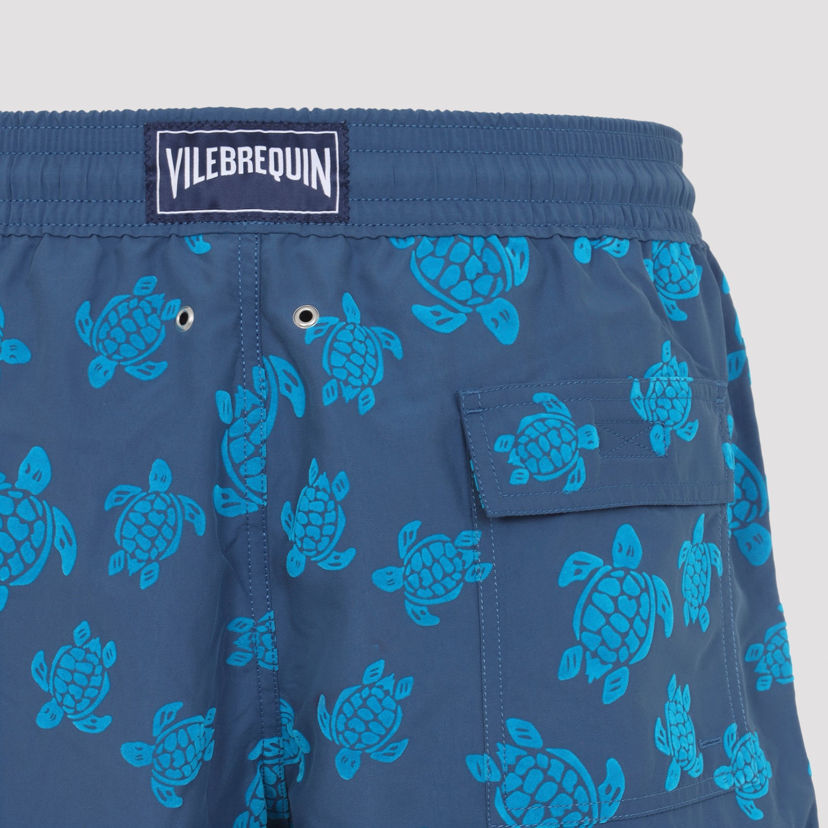 Sea Turtle-Pattern Swim Shorts with Adjustable Waist