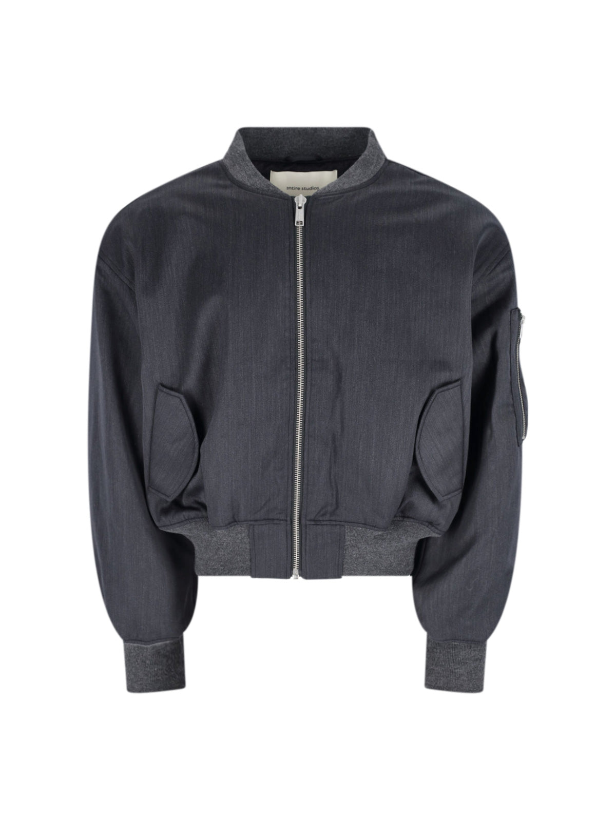 Bomber Jacket with Ribbed Collar