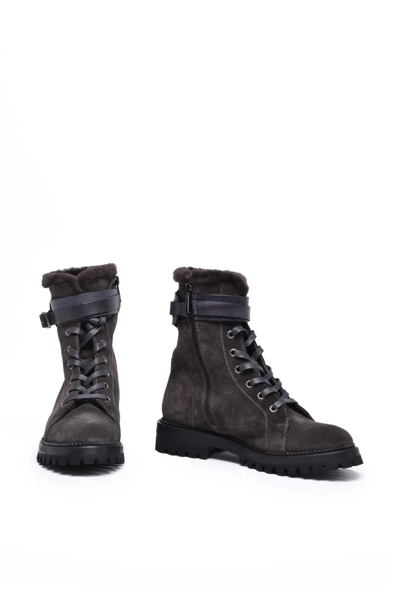 Suede Ankle Boots - Grey