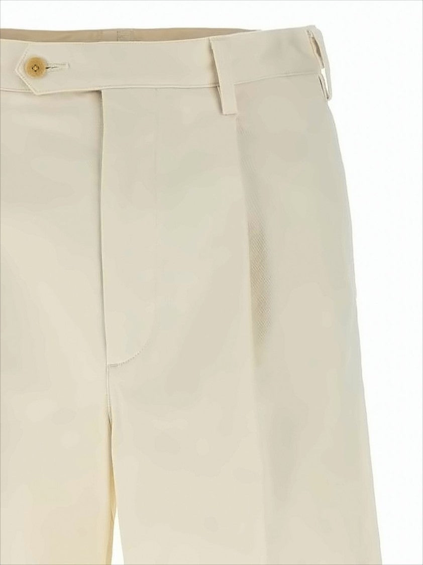 Minimalist High-Waisted Straight Pants with Buttoned Side Adjusters
