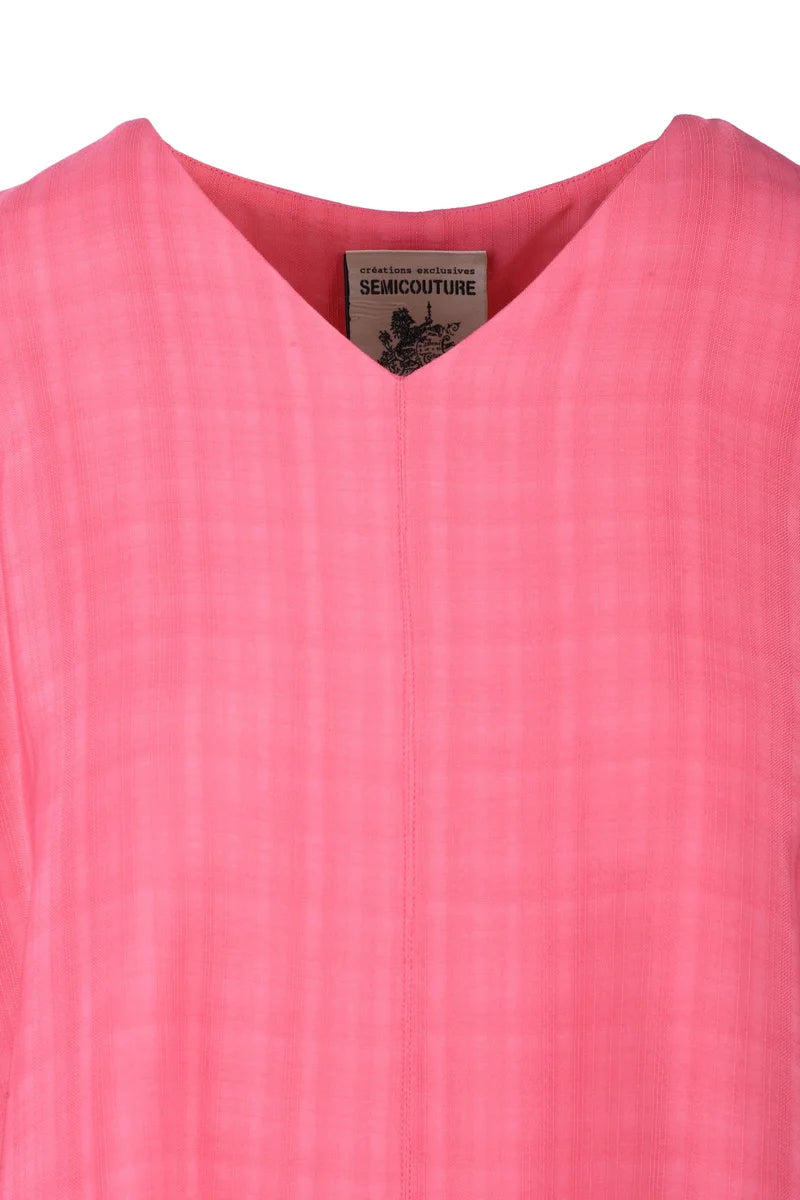 Flared Viscose Top - Pink