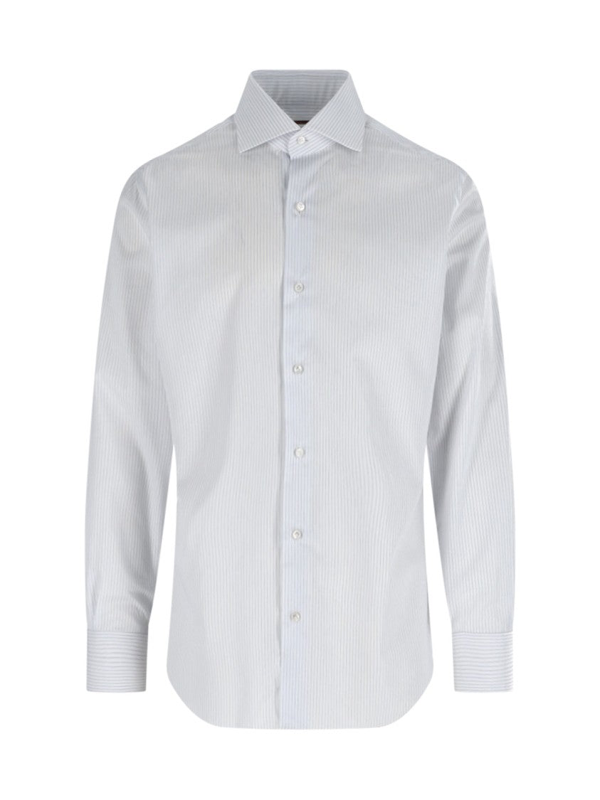 Striped Cotton Shirt – White And Blue