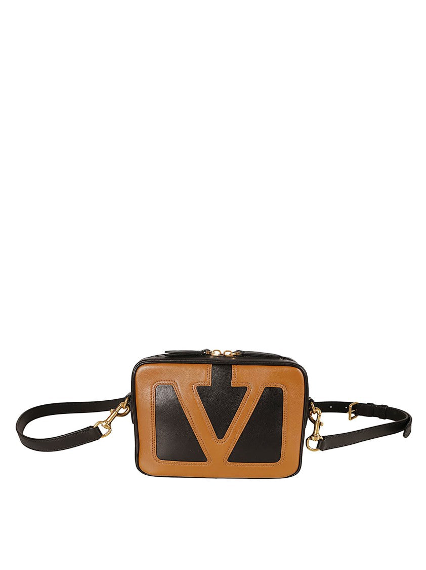 Rectangular Lambskin Bag With Prominent Logo