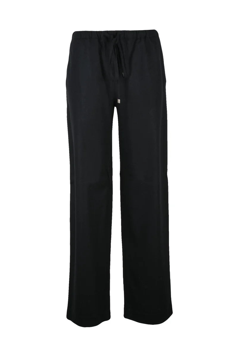Straight-Leg Black Trousers with Relaxed Fit
