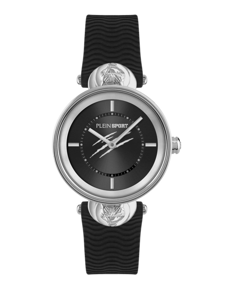 Two-Hand Quartz Movement Watch With Textured Silicone Strap