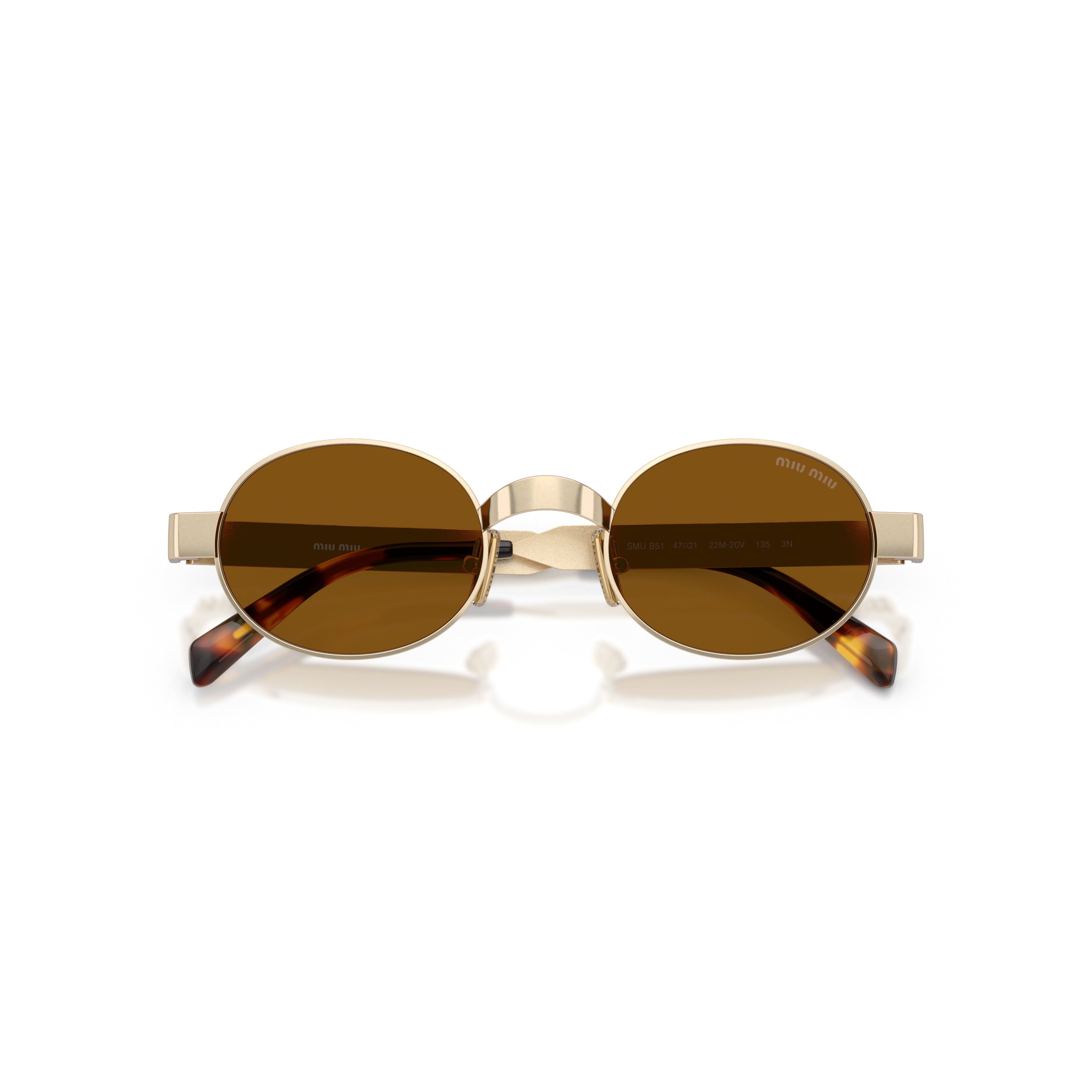 0mu B51s Oval Metallic Gold Sunglasses