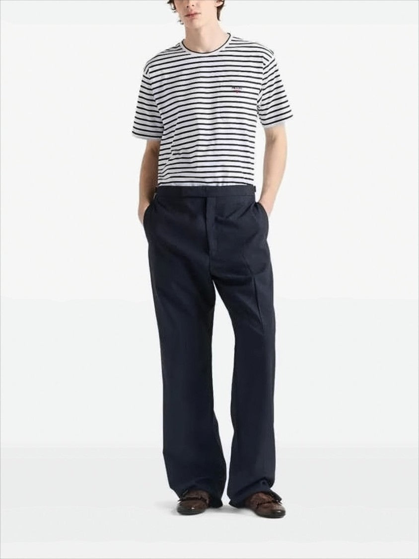 Horizontal Stripe Short-Sleeved Prada T-Shirt