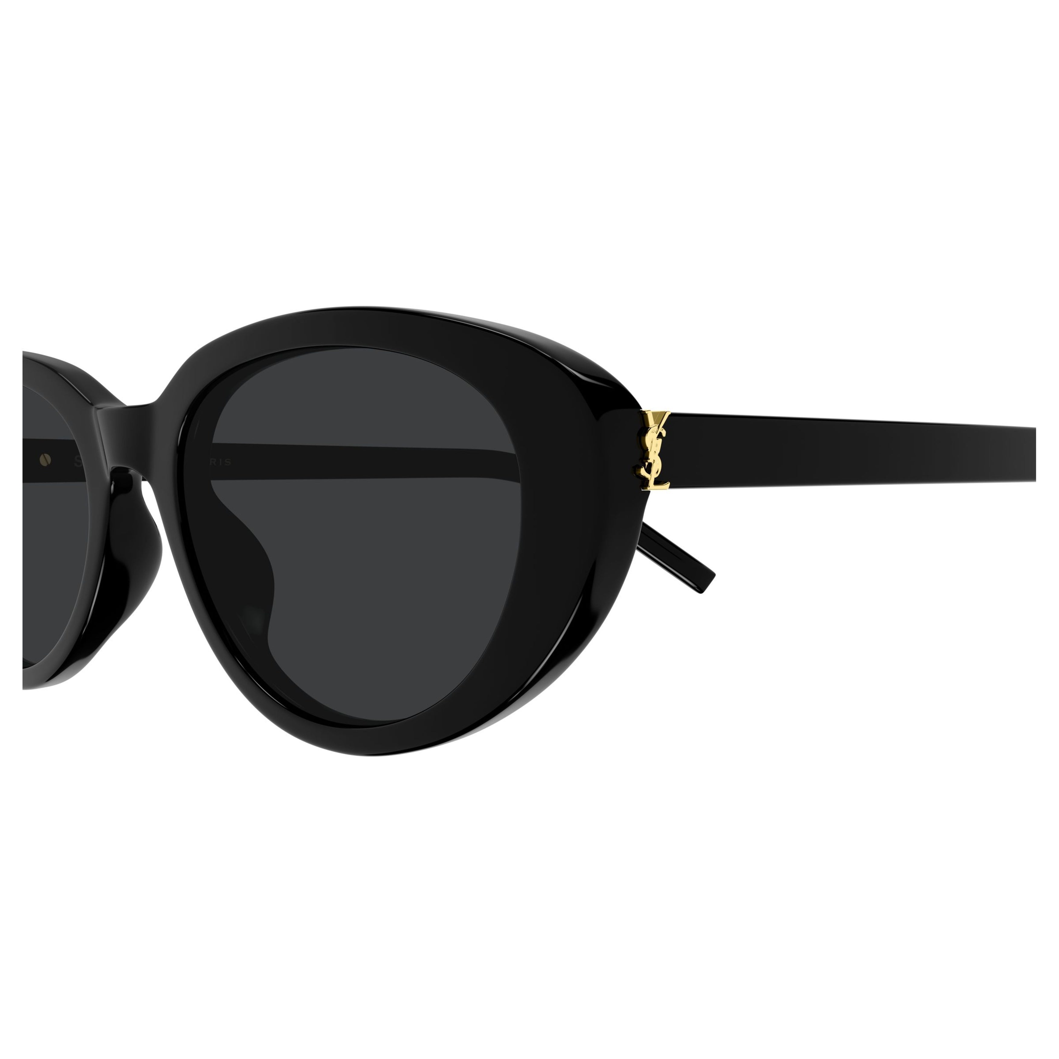 Rounded Cat-Eye Sunglasses with Gold Accents