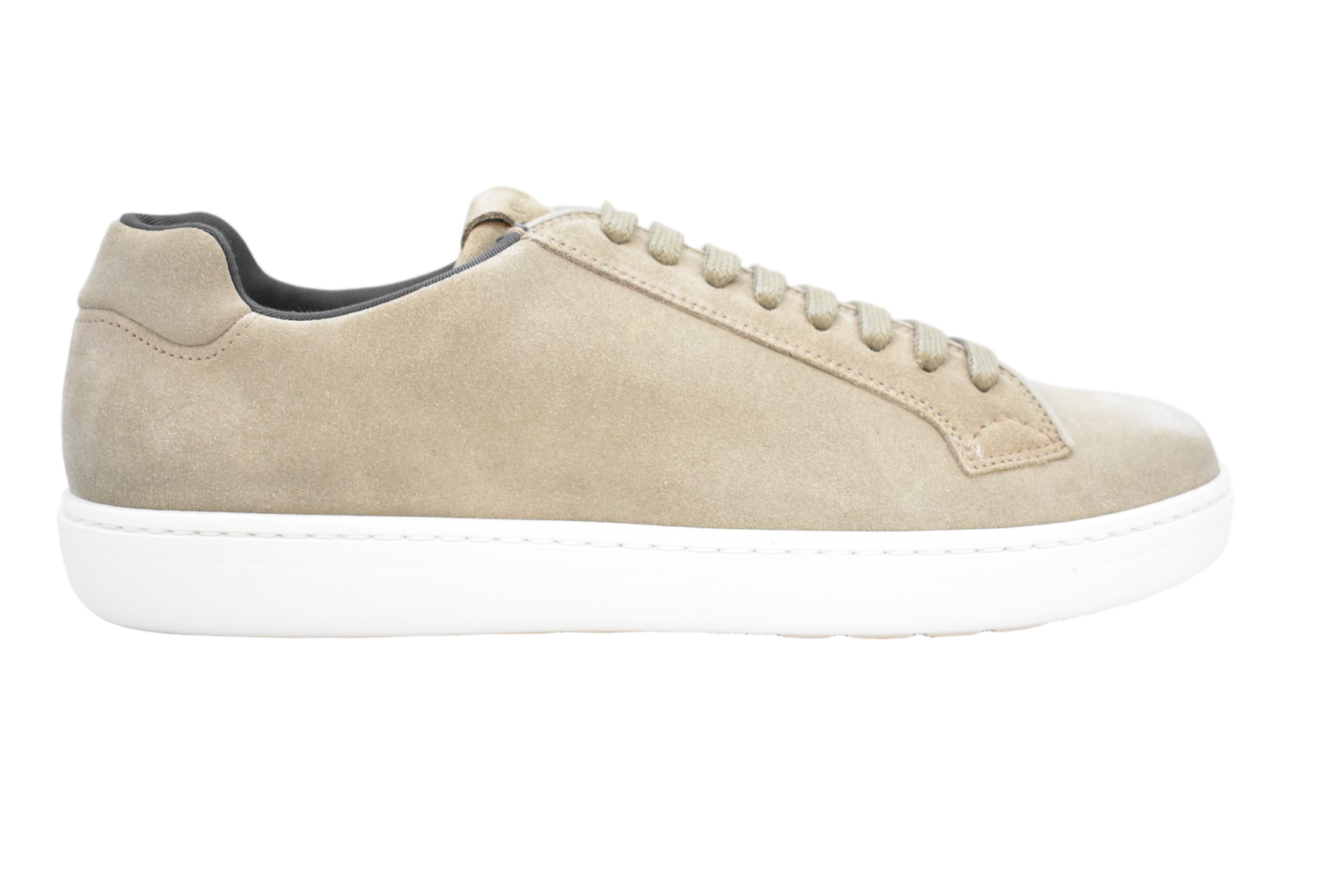Beige Suede Low-Top Lace-Up Stone Shoes