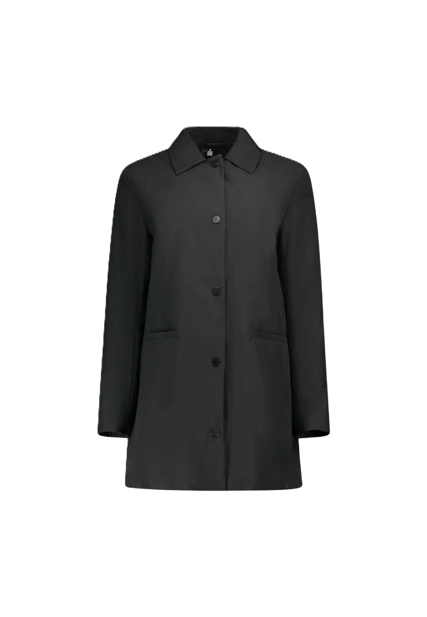Refined Black Coat With Classic Collar