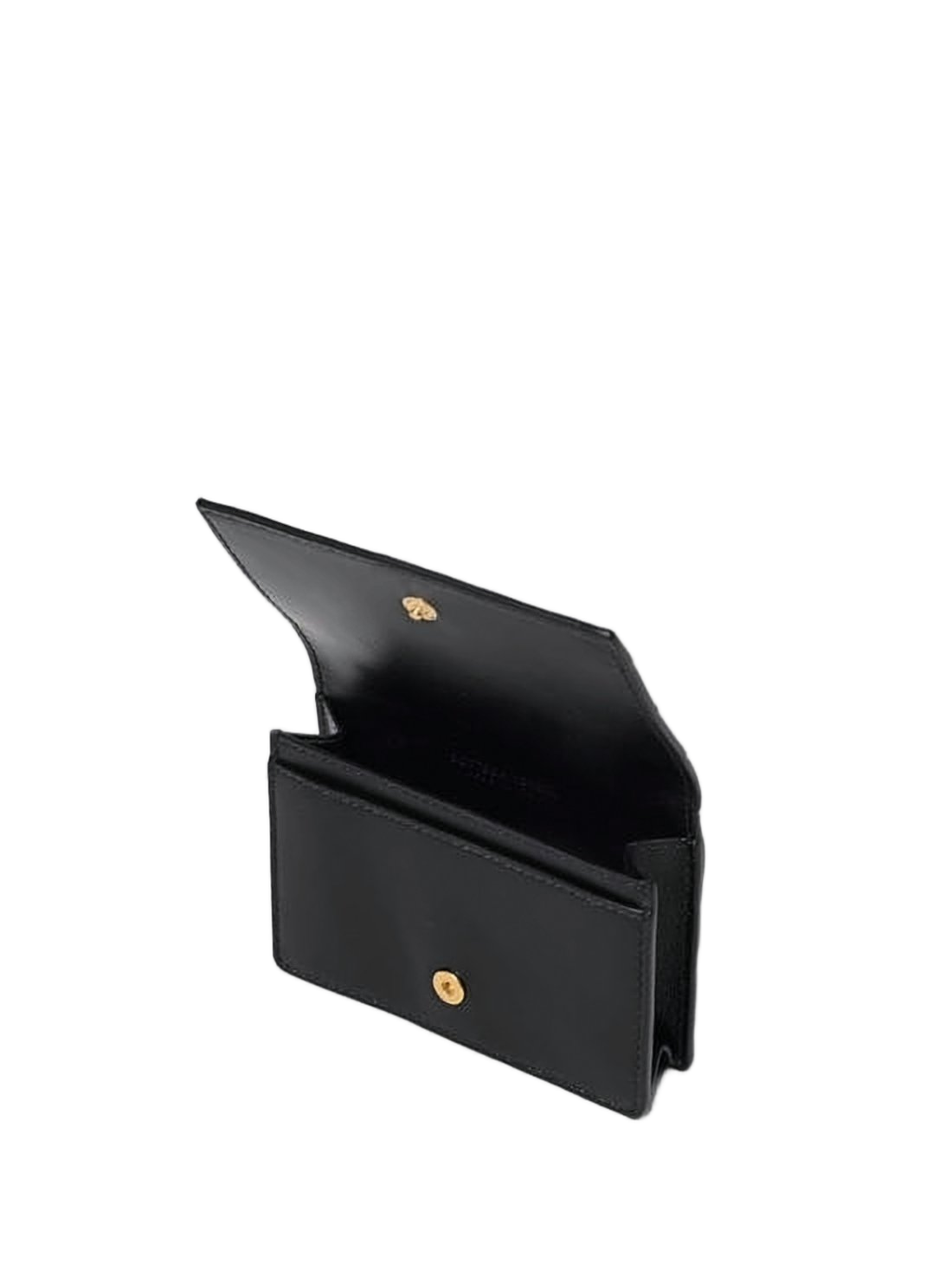 Compact Lambskin and Calfskin Woven Card Wallet