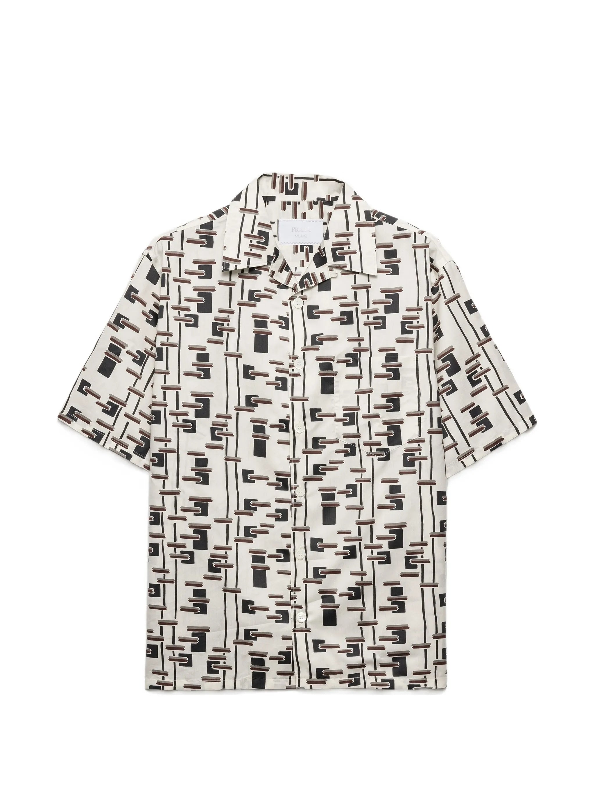 Black/Brown Abstract Geometric Shirt