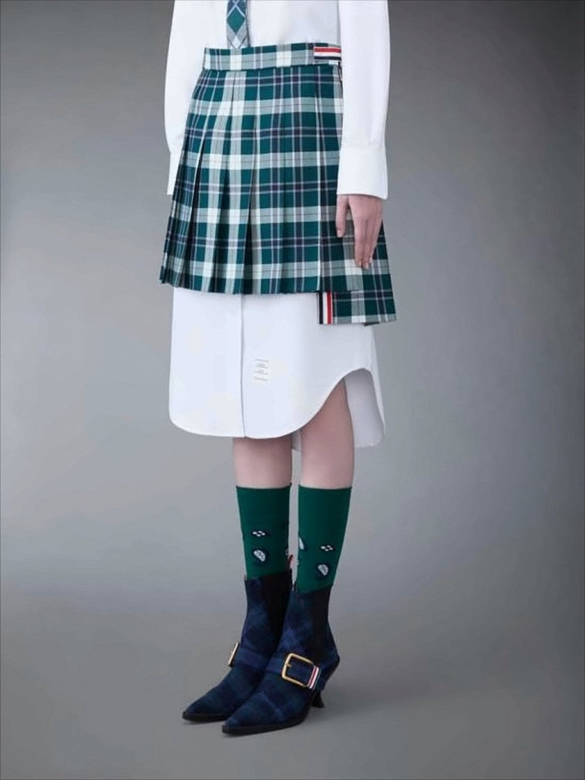Pleated Mini Skirt with Classic Tartan Pattern