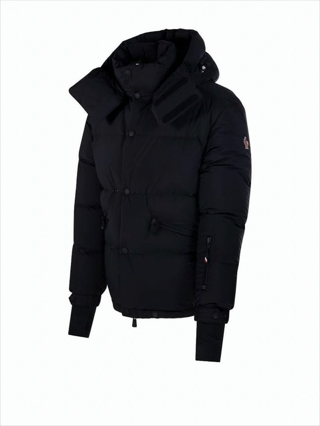 Quilted Down Jacket with High Collar
