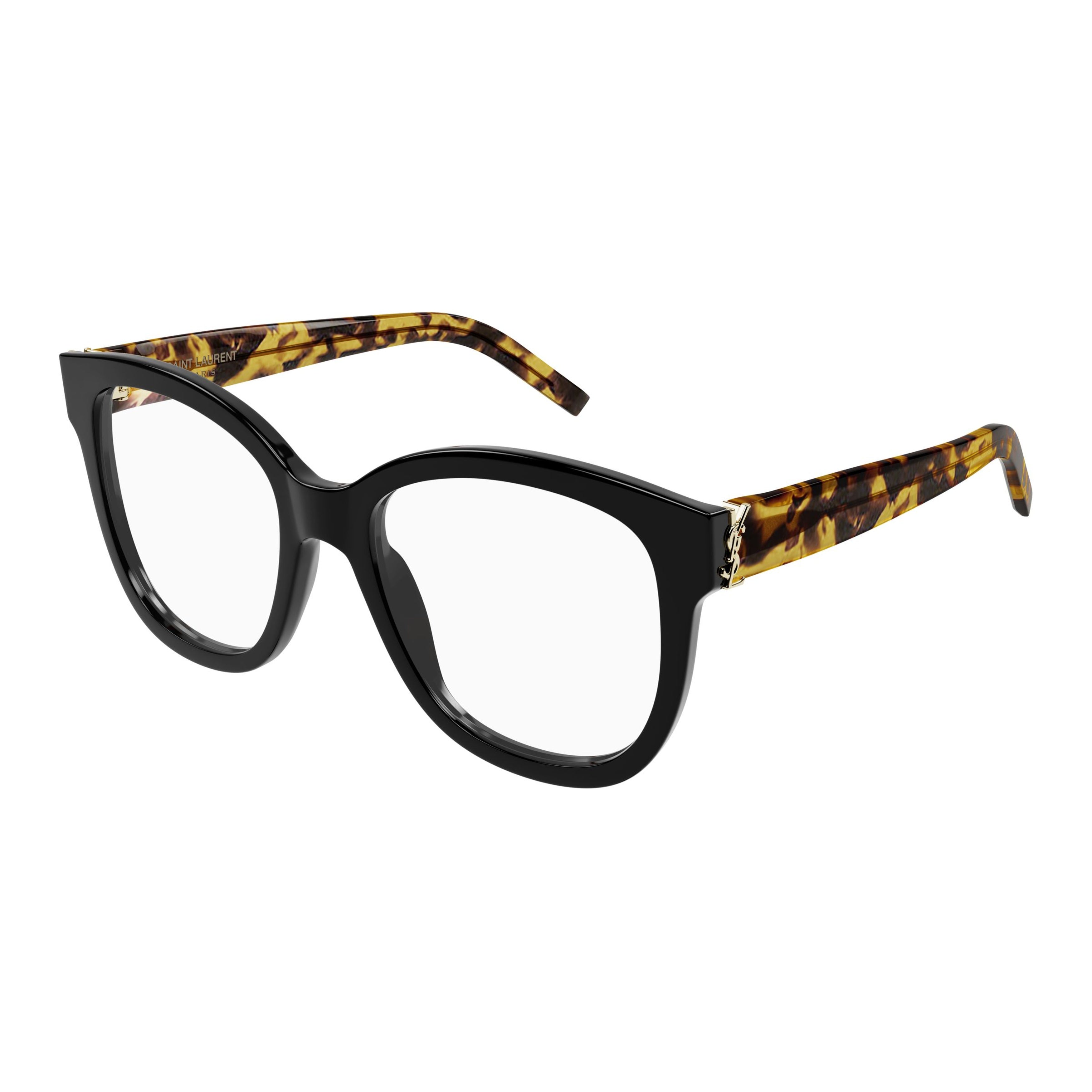 Oversized Square Sunglasses with Tortoiseshell Temples and Gold Accent