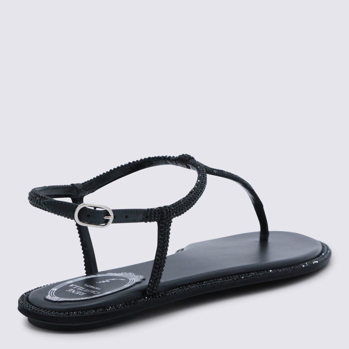 Black Leather Flats