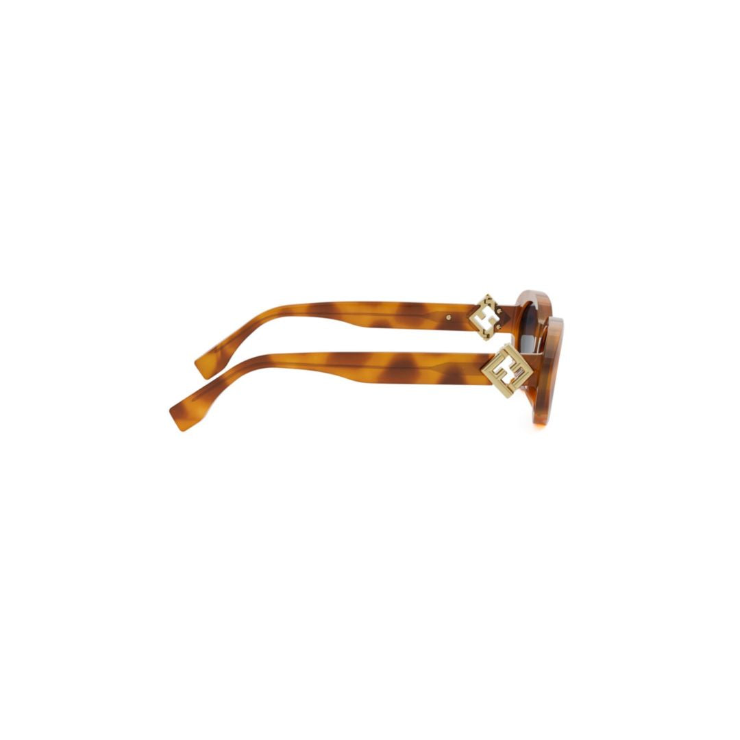Fe40140u Oval Tortoiseshell Acetate Sunglasses