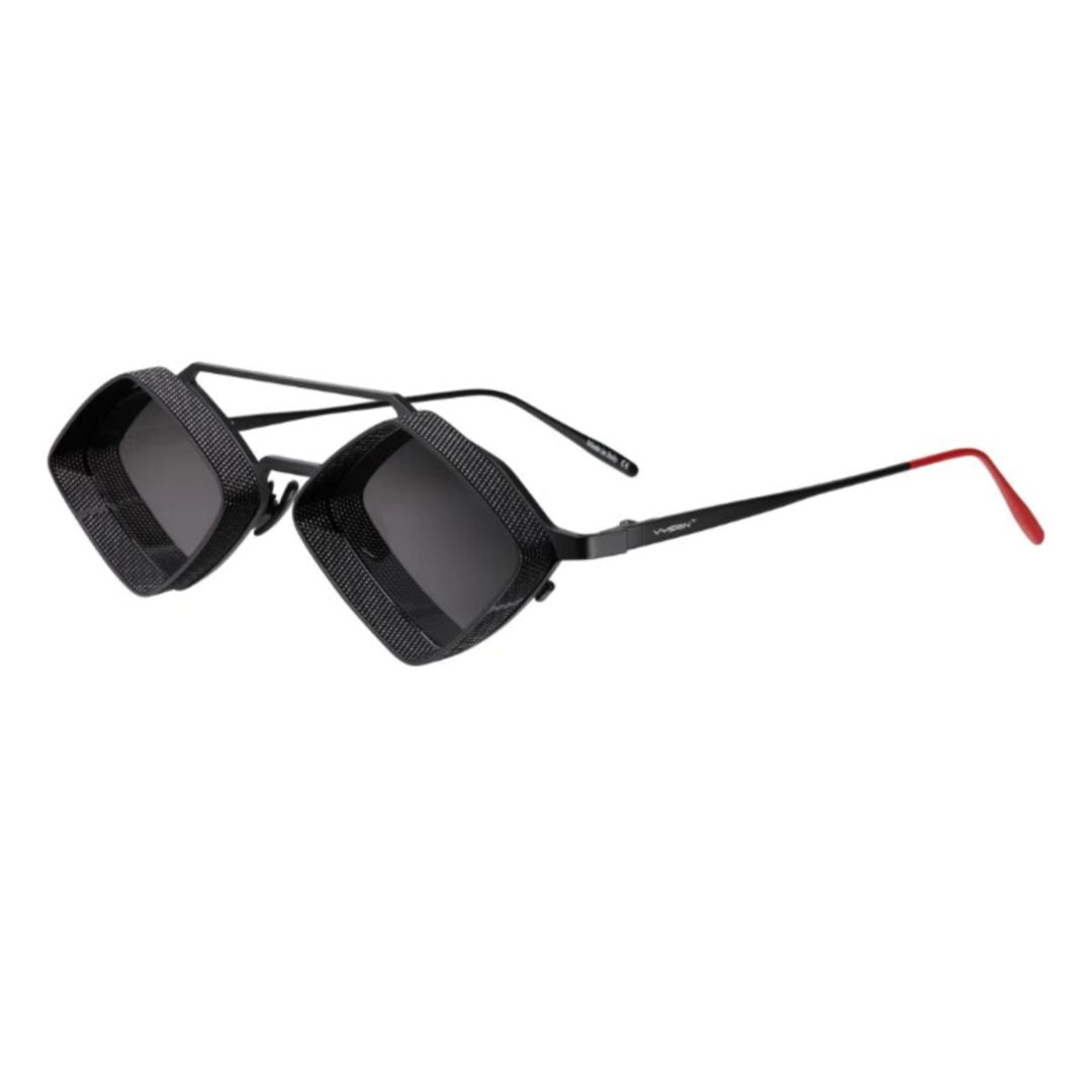 J-1 Geometric Square Lens Sunglasses with Textured Frame