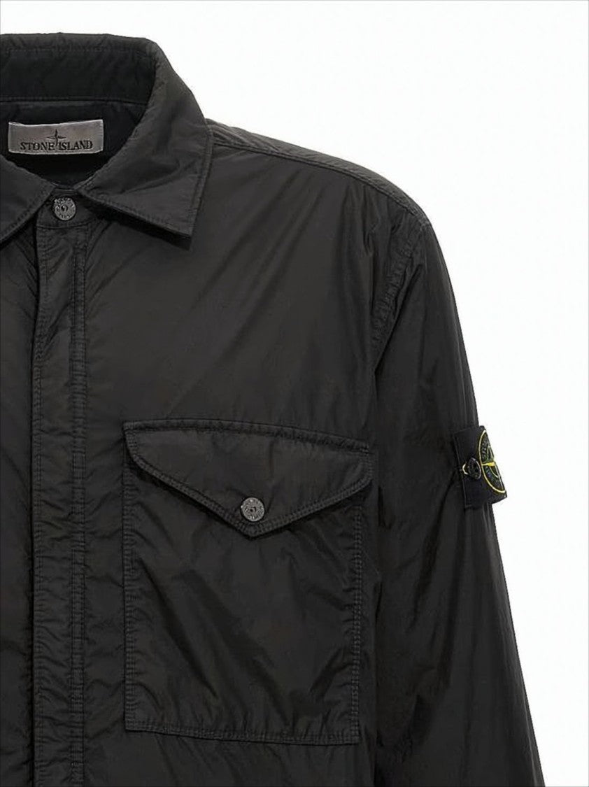 Lightweight Black Outerwear Shirt