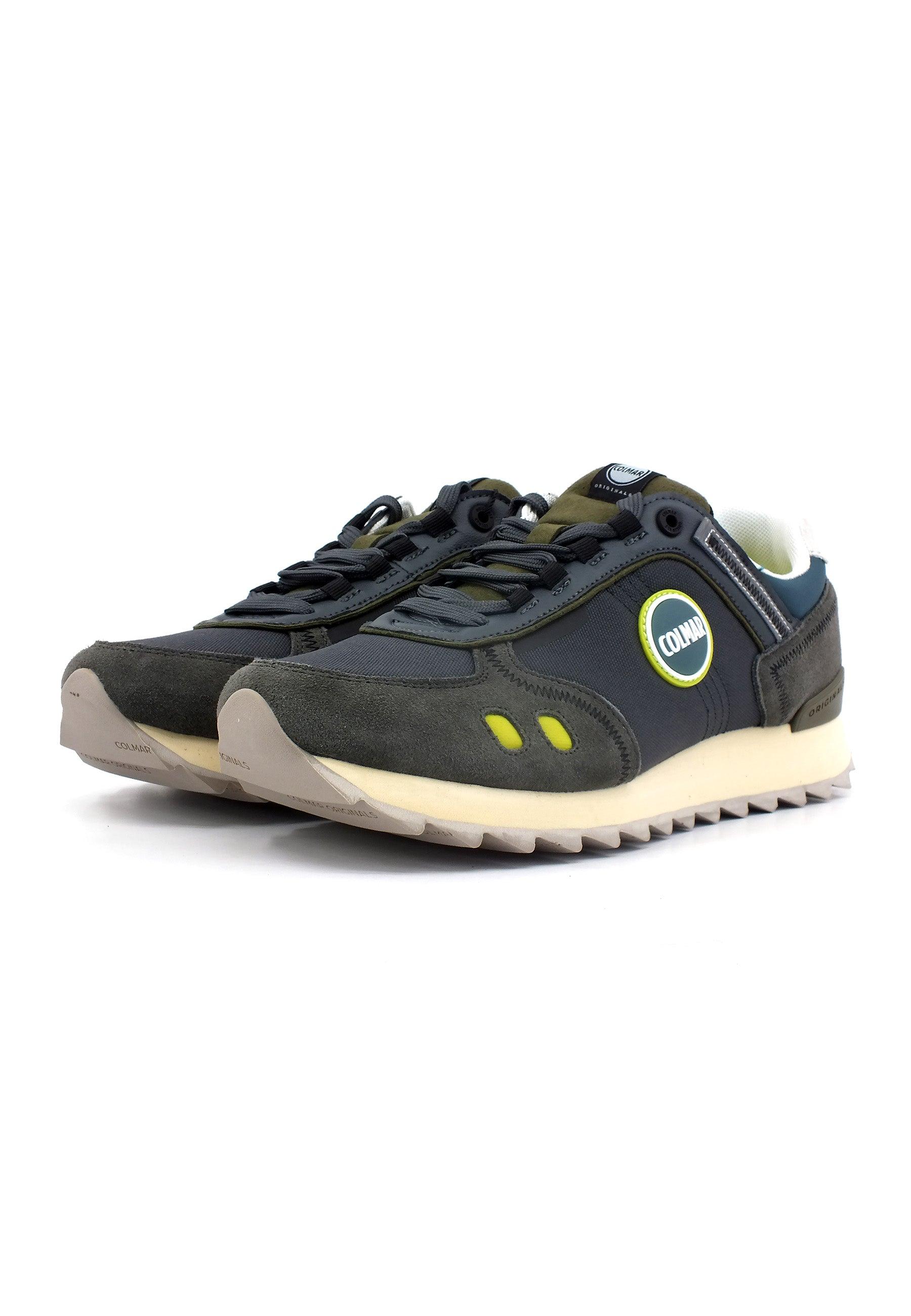Low Profile Mixed Leather Sneakers
