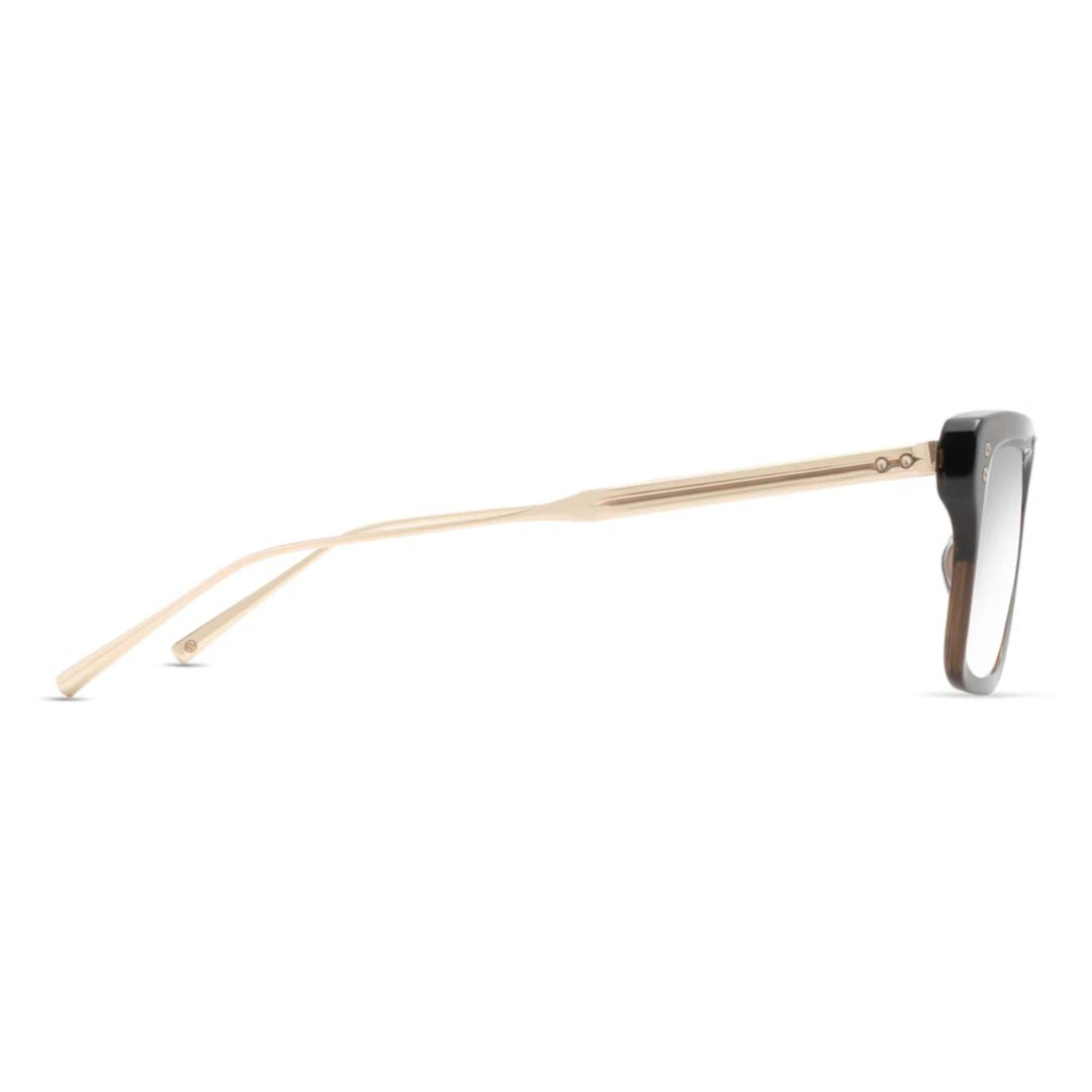 Lataro Bold Rectangular Tortoiseshell Sunglasses with Metallic Arms