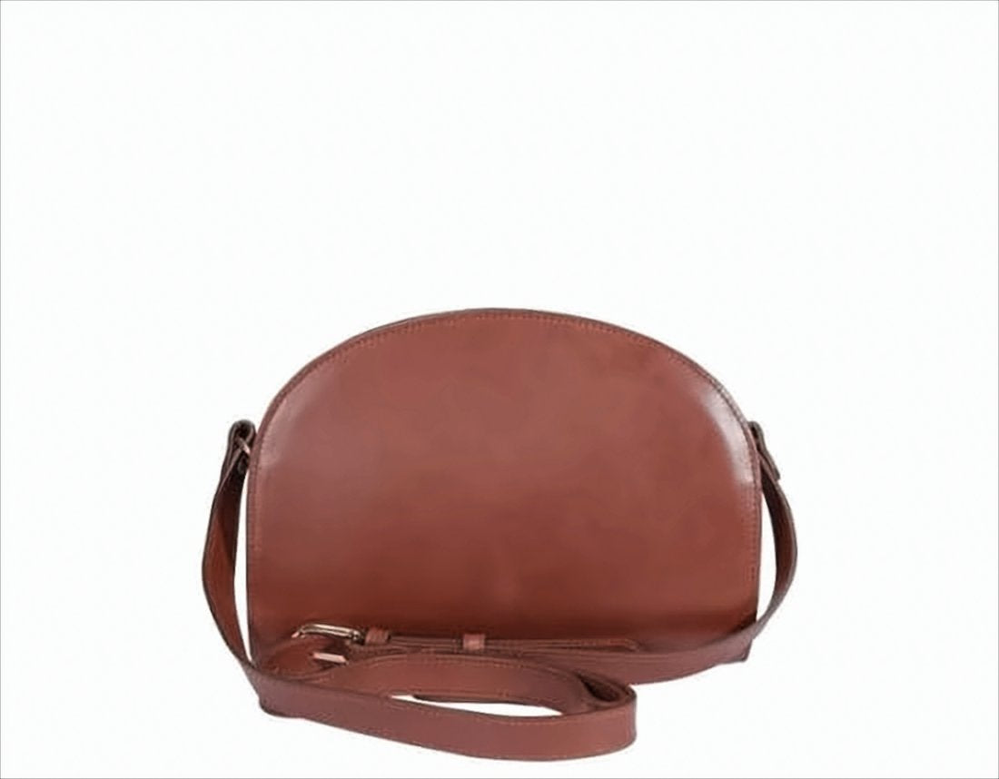 Smooth Leather Half-Moon Small Shoulder Bag