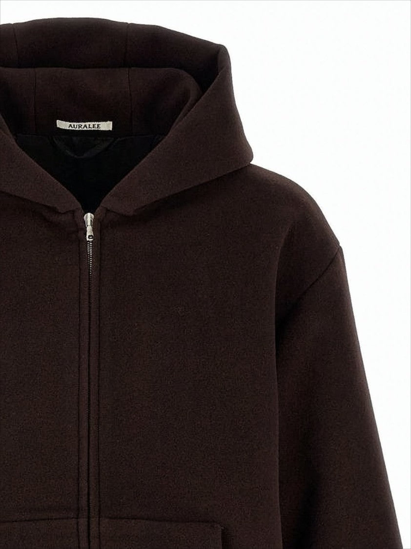 Relaxed Fit Dark Brown Wool Auralee Jacket
