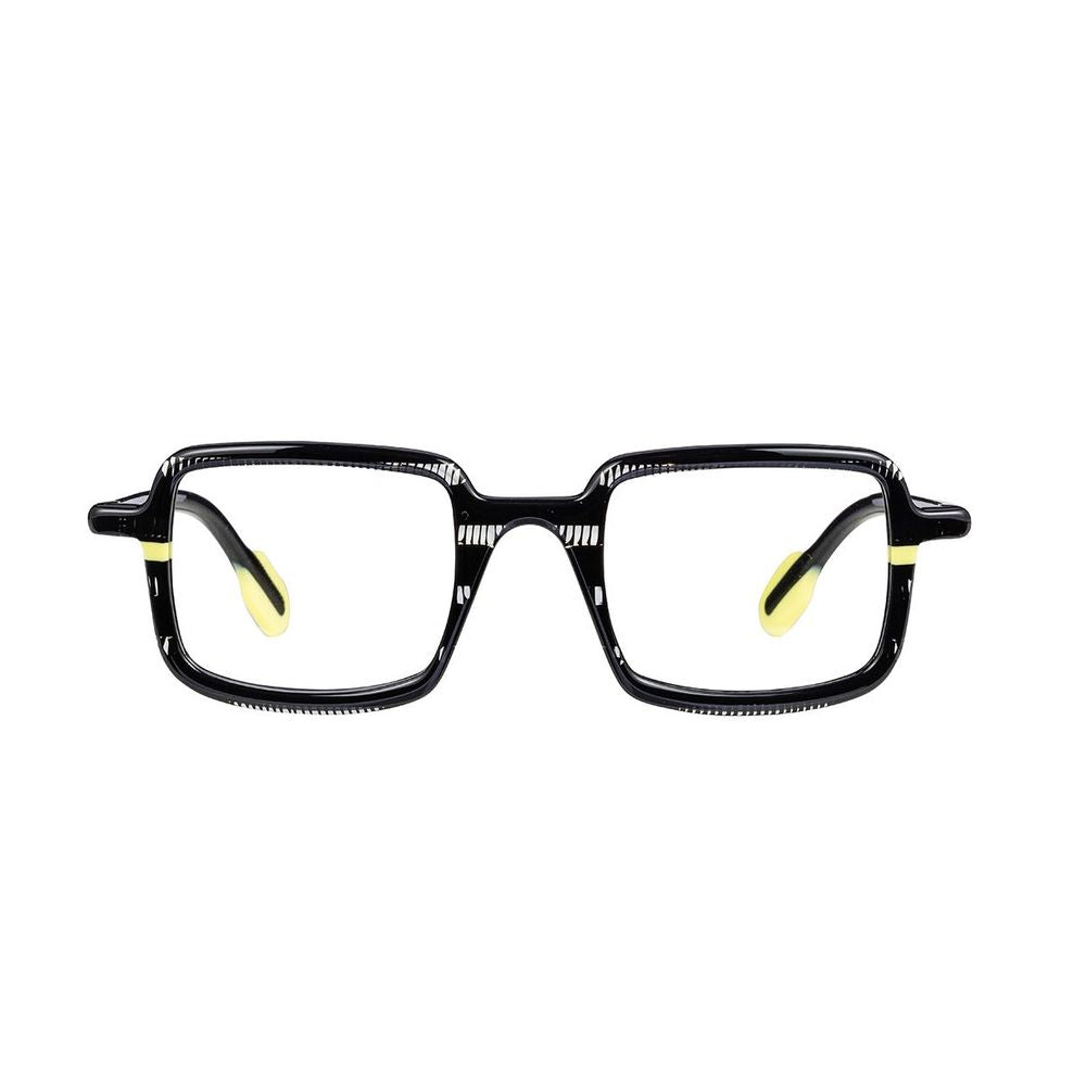 11G44Bn0A Squared Black Celluloid Eyeglasses