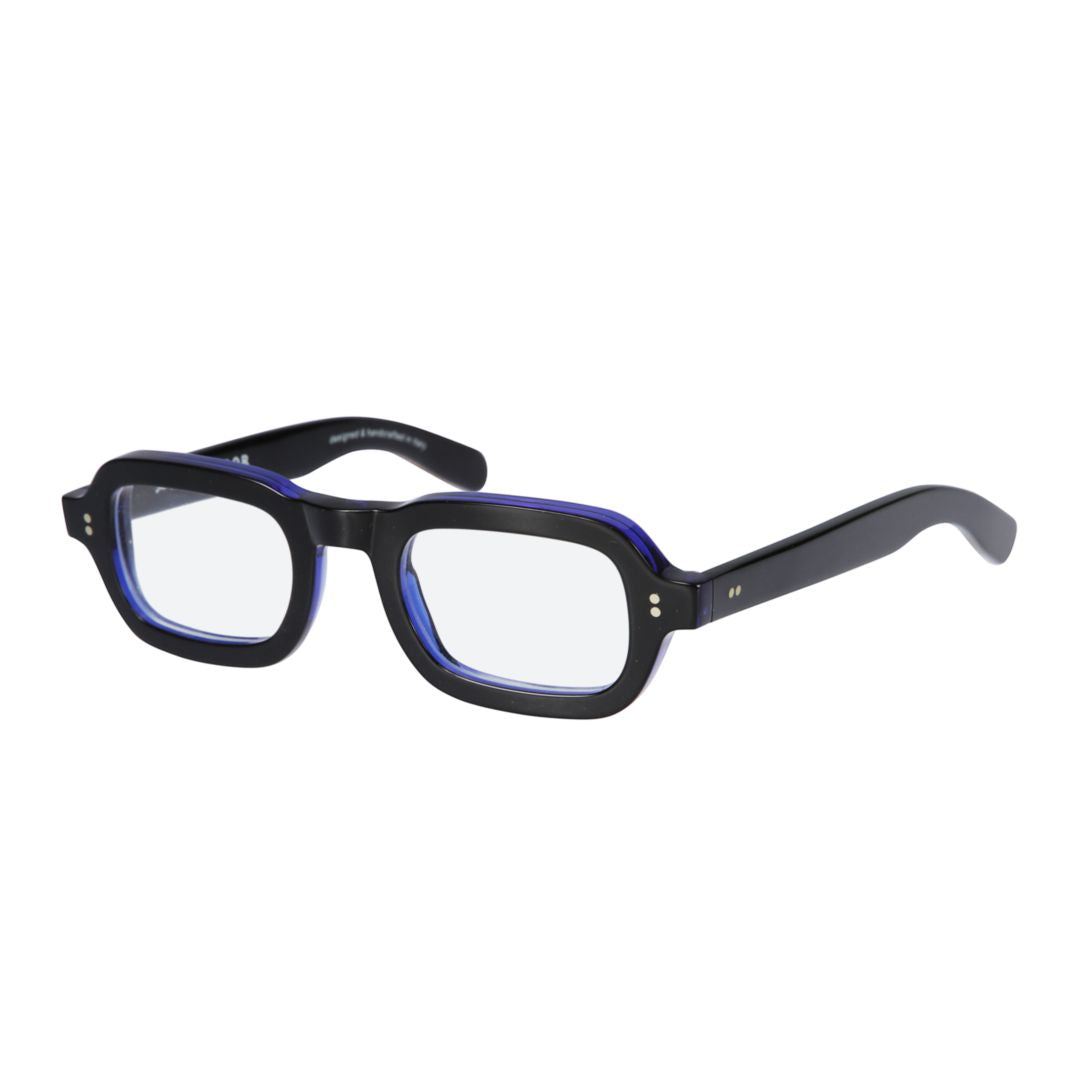 Roky Bold Rectangular Frame Eyeglasses with Metallic Dot Details