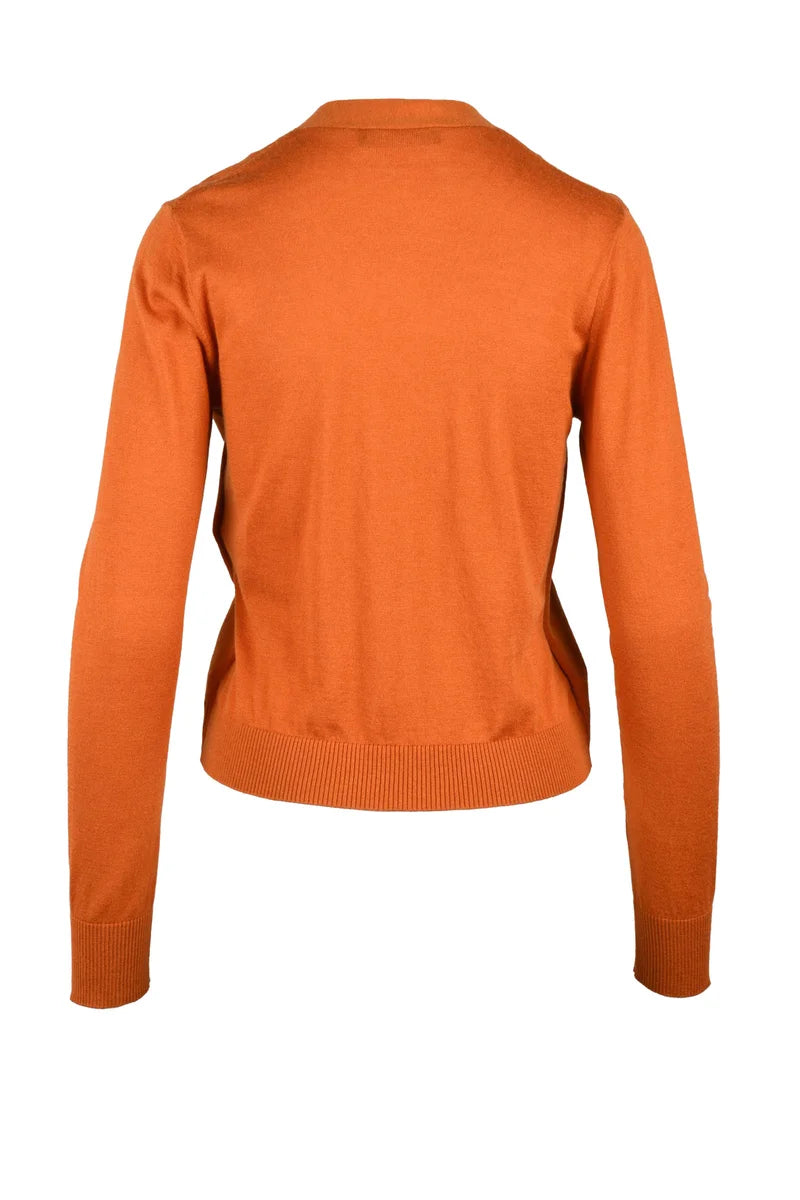 Waist Cardigan Silk Wool - Orange