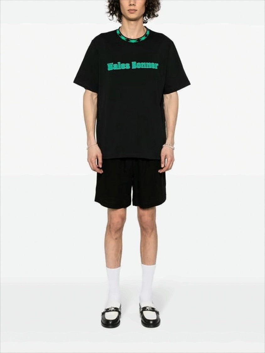 Relaxed-Fit Black T-Shirt with Bold Green Logo
